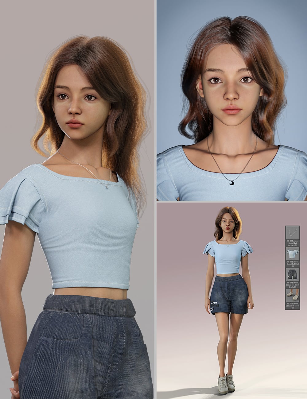 MB Ethelin for Genesis 9 Bundle by: Magic Brush, 3D Models by Daz 3D