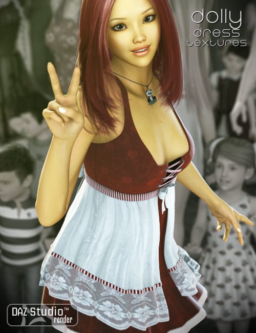 Dolly Dress Textures by: Sarsa, 3D Models by Daz 3D