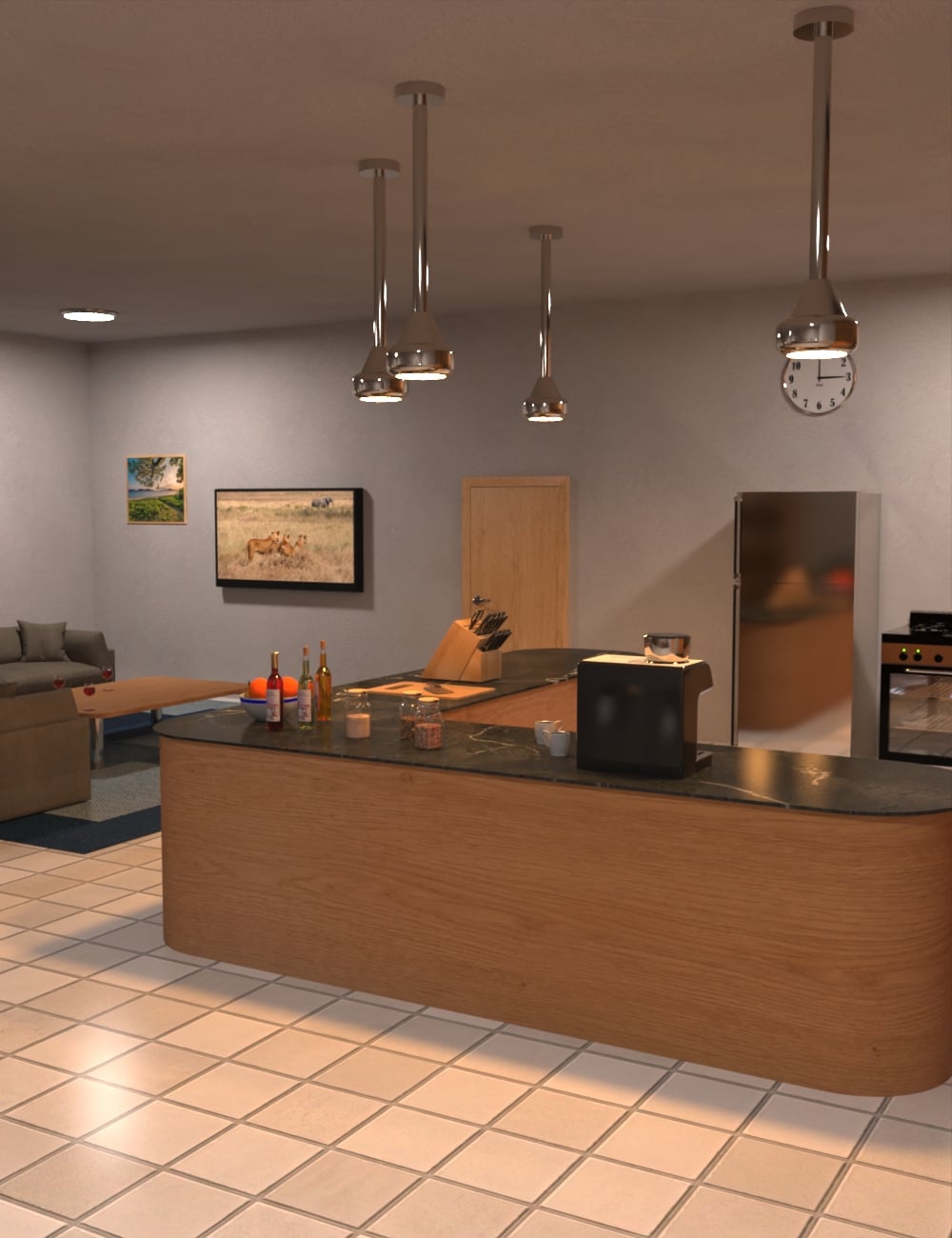 AP Modular House Kitchen by: AcharyaPolina, 3D Models by Daz 3D