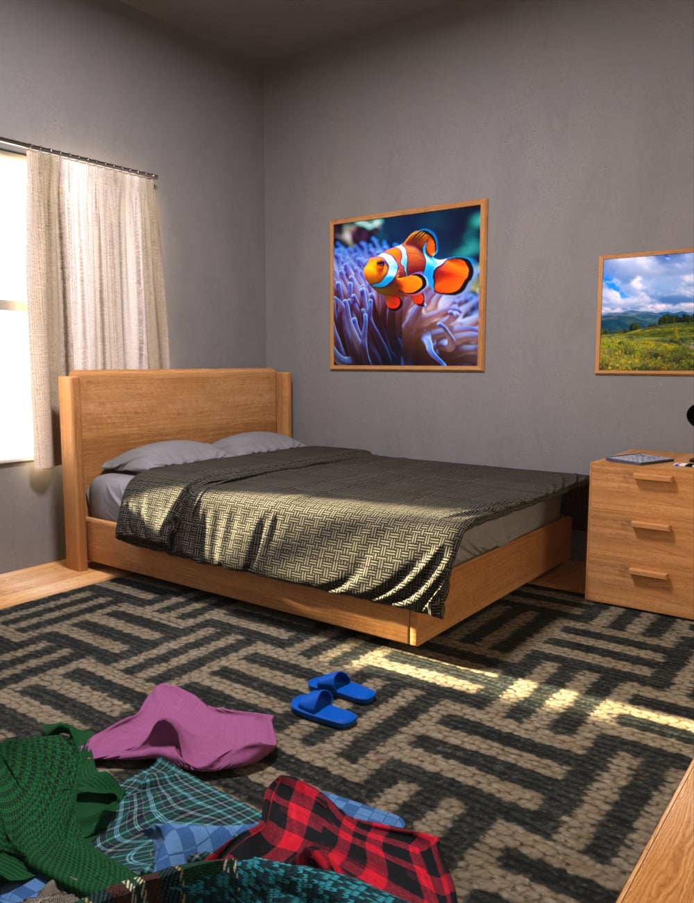 AP Modular House Bedroom by: AcharyaPolina, 3D Models by Daz 3D