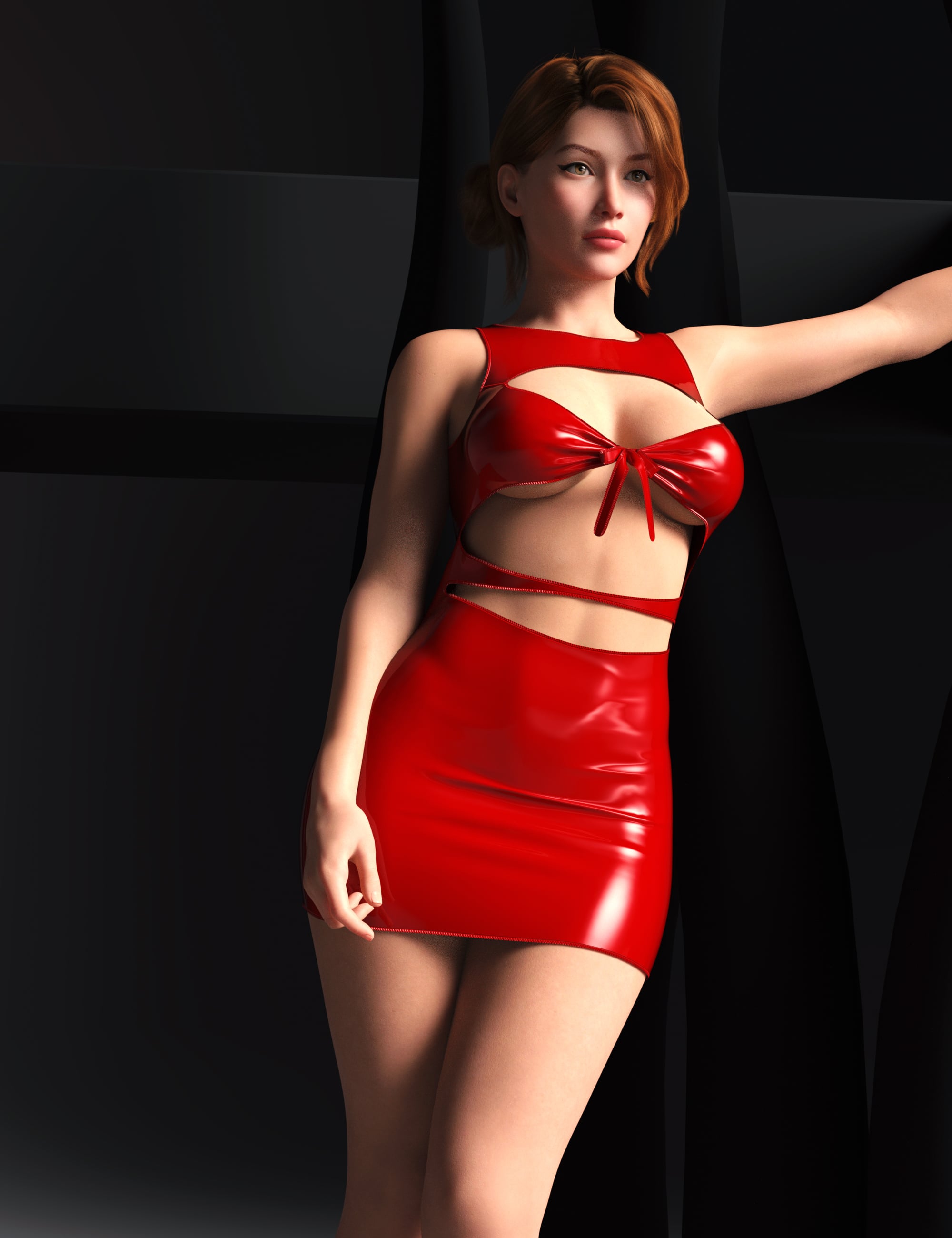dForce RQL Midnight Curve Dress for Genesis 8, 8.1 Female by: StudioRQL, 3D Models by Daz 3D