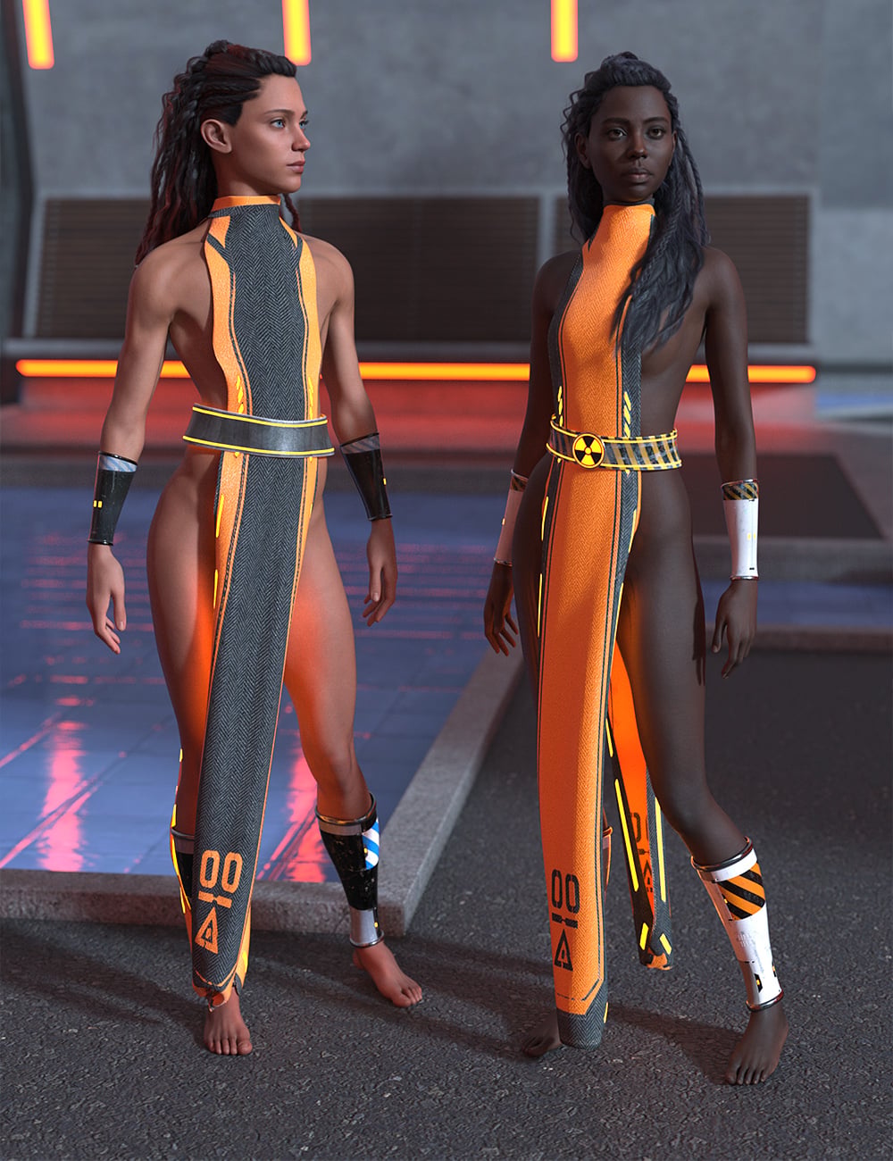 dForce Sci-Fi Drape Outfit for Genesis 9 by: ForbiddenWhispersLyrra Madril, 3D Models by Daz 3D