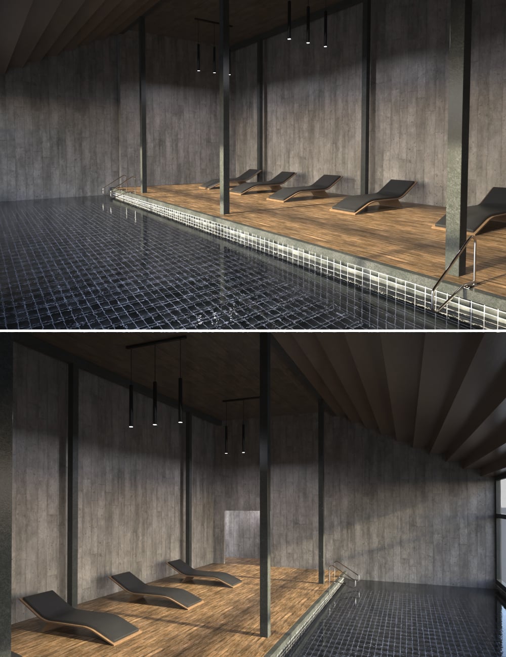 Private Pool Interior by: DigiWorker3D, 3D Models by Daz 3D