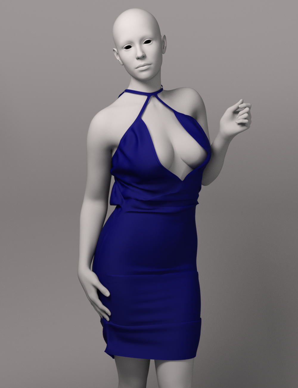 dForce EG GURQ Halter Neck Dress for Genesis 9 by: Ergou, 3D Models by Daz 3D