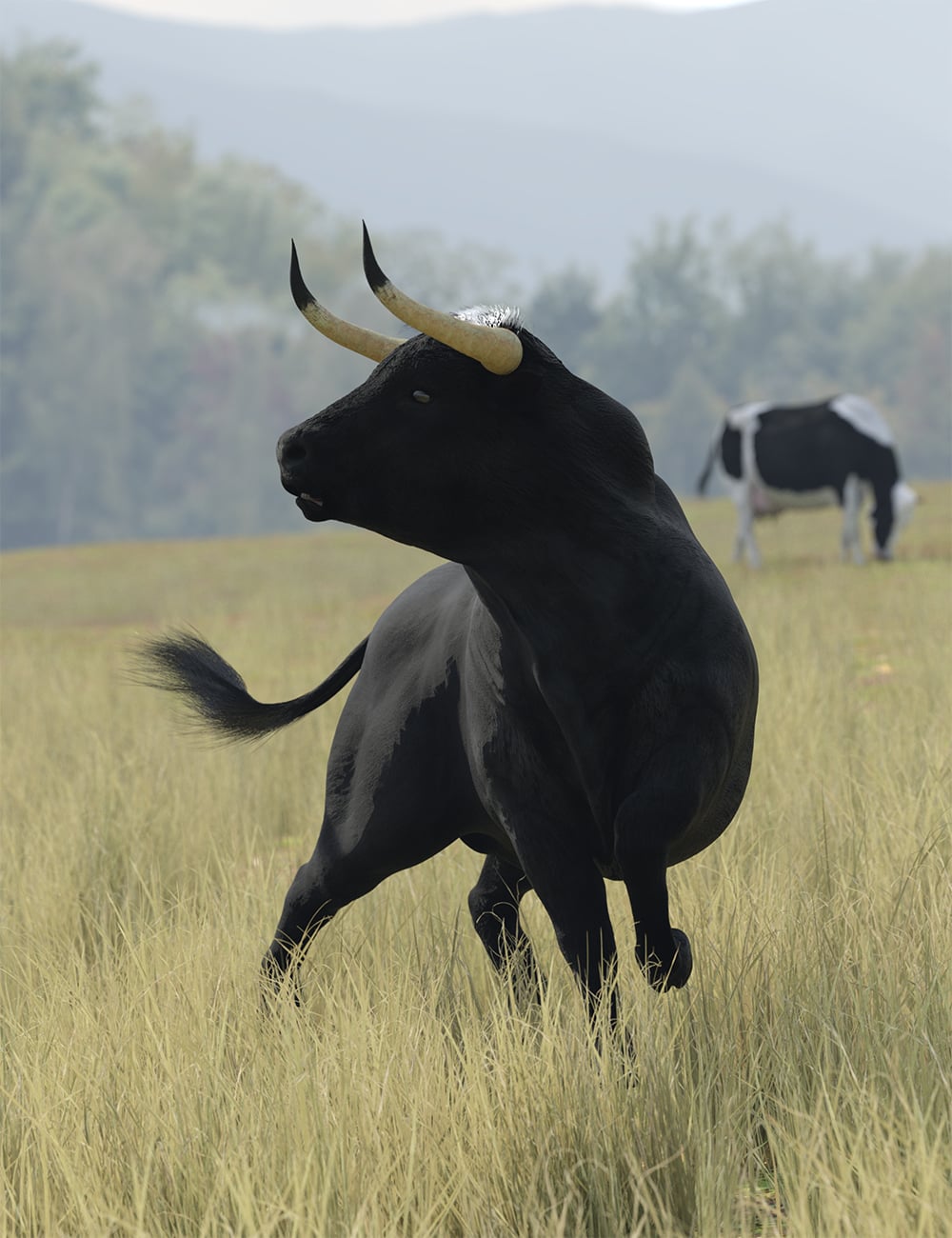 Horned Power Poses for Bull for Horse 3 by: Ensary, 3D Models by Daz 3D