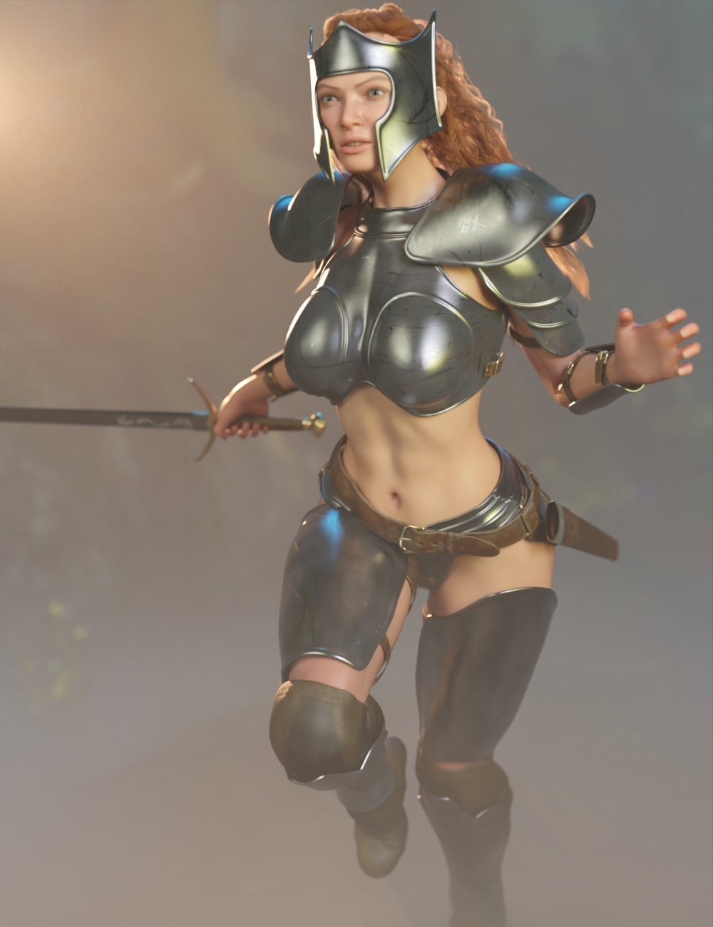 dForce Roseblade Outfit for Genesis 9 and 8 Female by: Chris Cox, 3D Models by Daz 3D