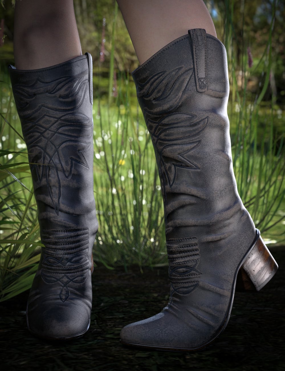 CB Bodi Boots for Genesis 9, 8 and 8.1 by: CynderBlue, 3D Models by Daz 3D