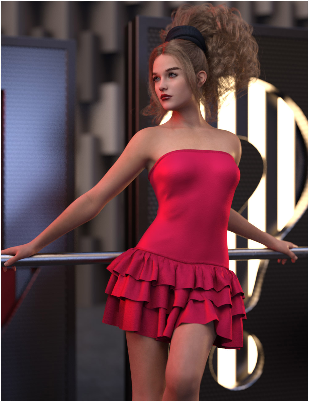 dForce Heidi Dress For Genesis 9 by: PandyGirl, 3D Models by Daz 3D