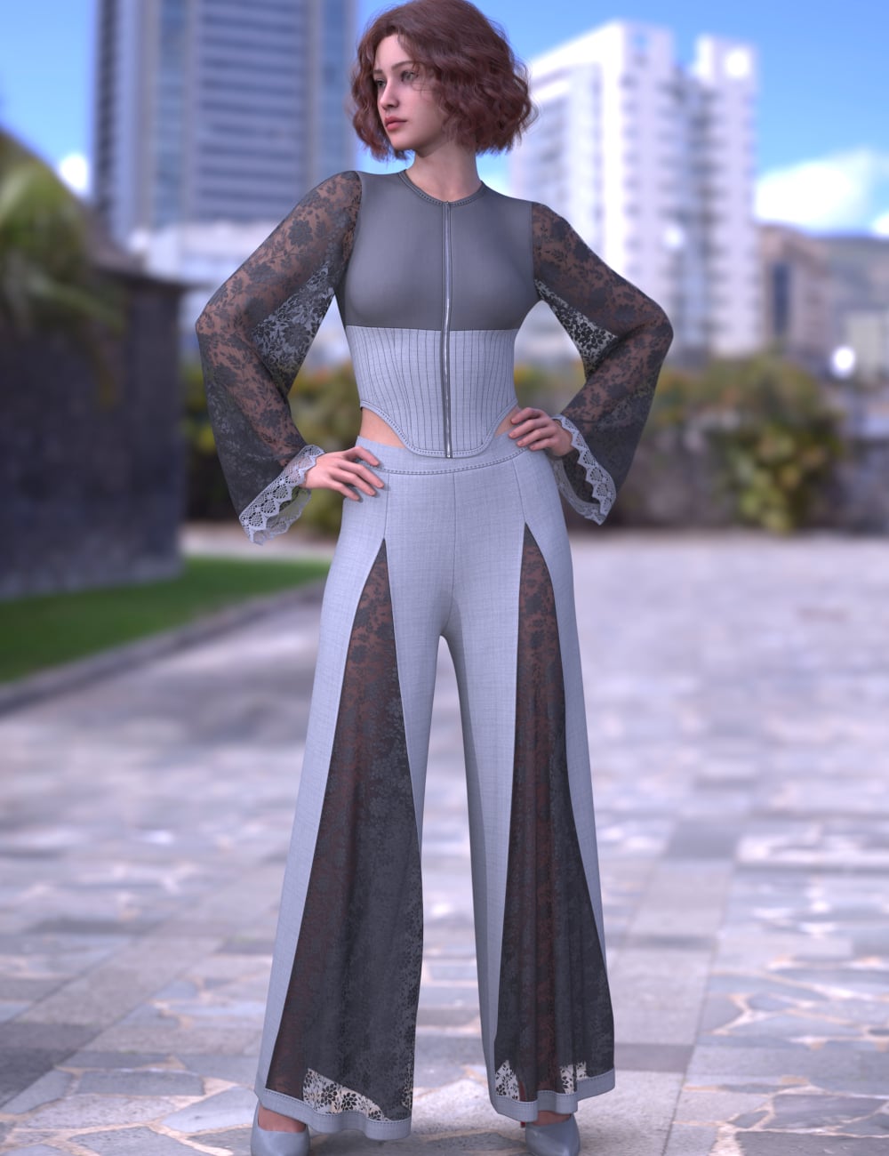 LV dForce Chic Couture Outfit for Genesis 9 by: Leviathan, 3D Models by Daz 3D