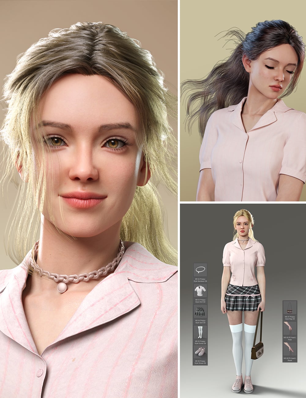 MB Liliela HD for Genesis 9 Bundle by: Magic Brush, 3D Models by Daz 3D