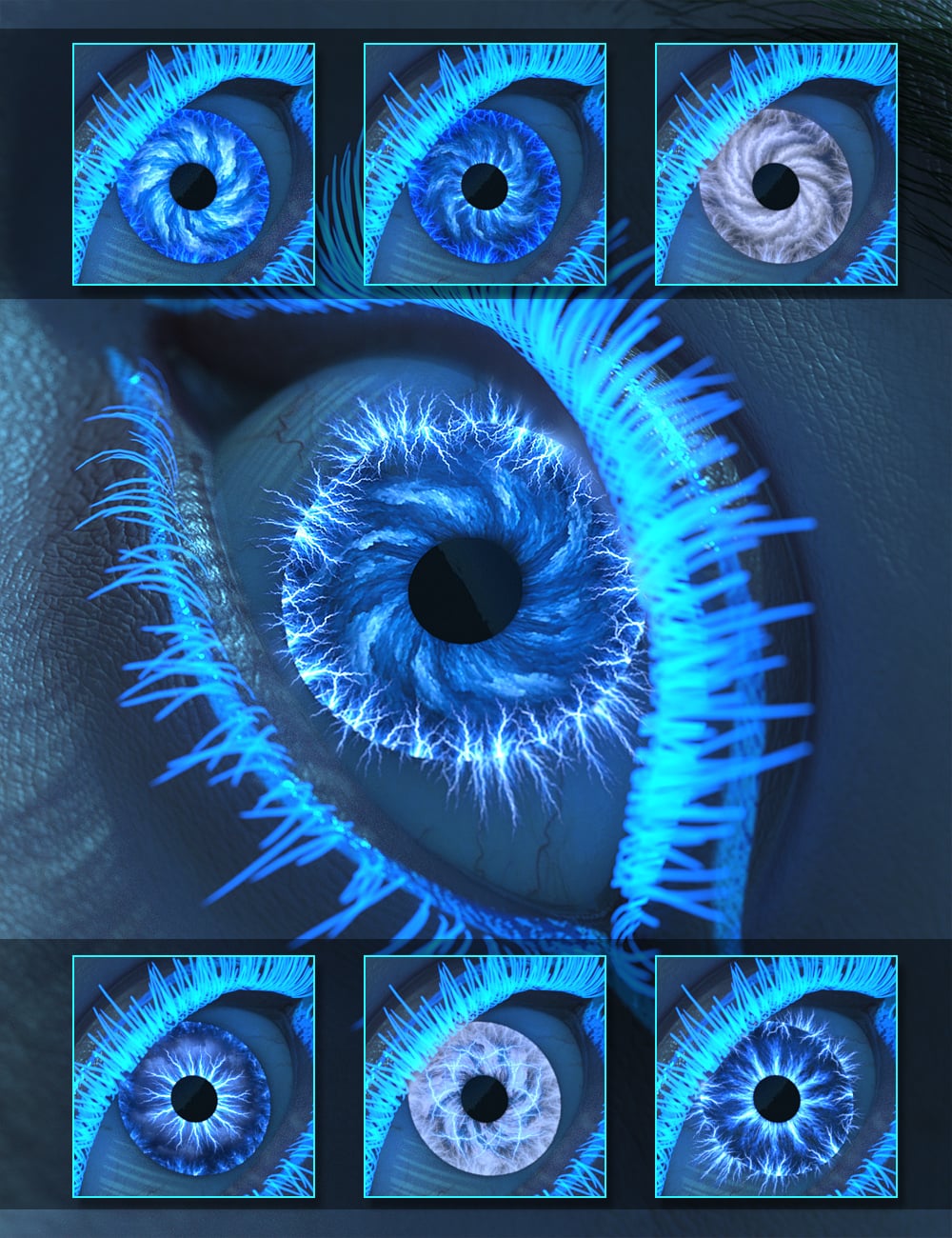 Cloud Vortex Iris Geoshell Builder for Genesis 9 by: ForbiddenWhispers, 3D Models by Daz 3D