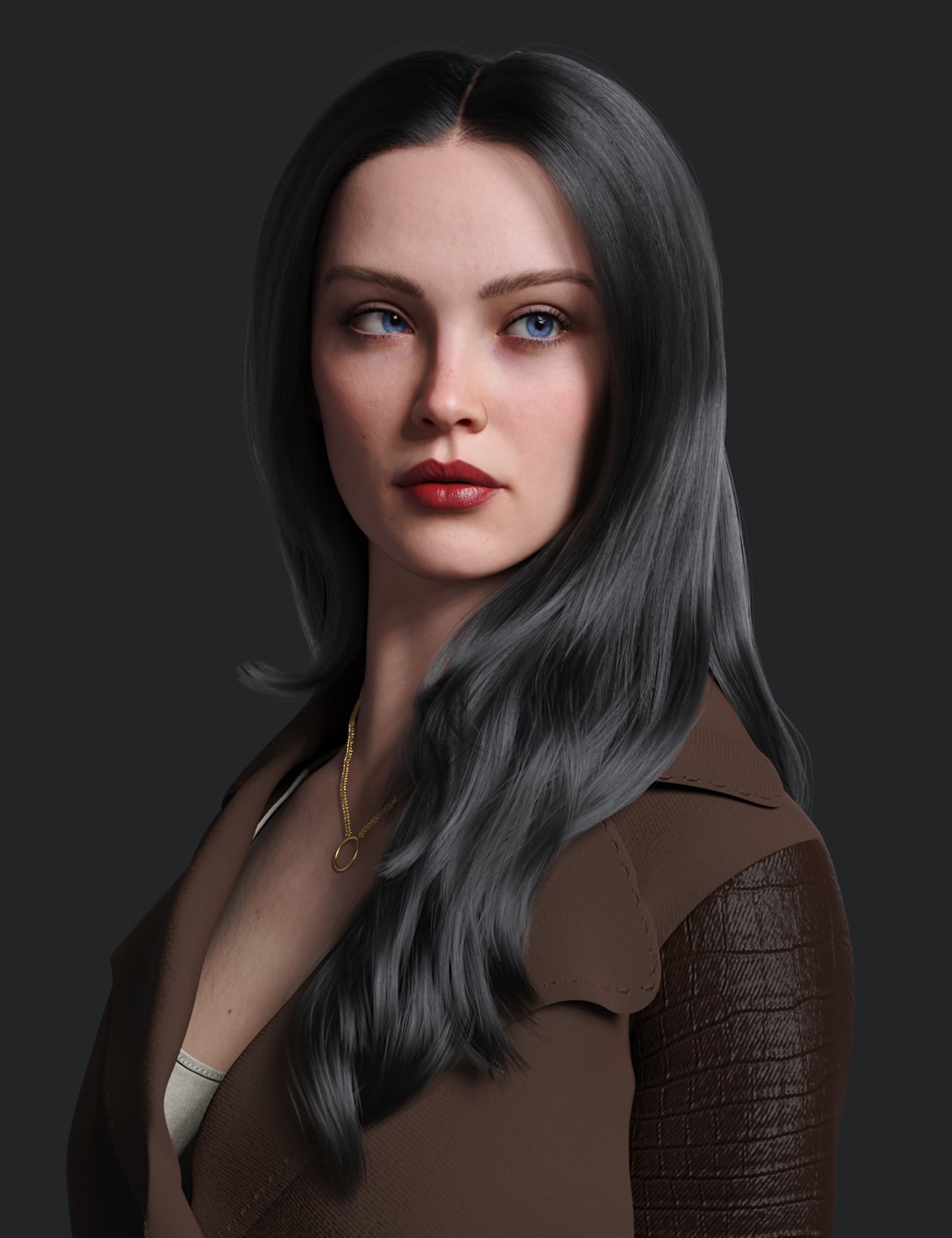 dForce Angelina Hair for Genesis 9 by: Toyen, 3D Models by Daz 3D