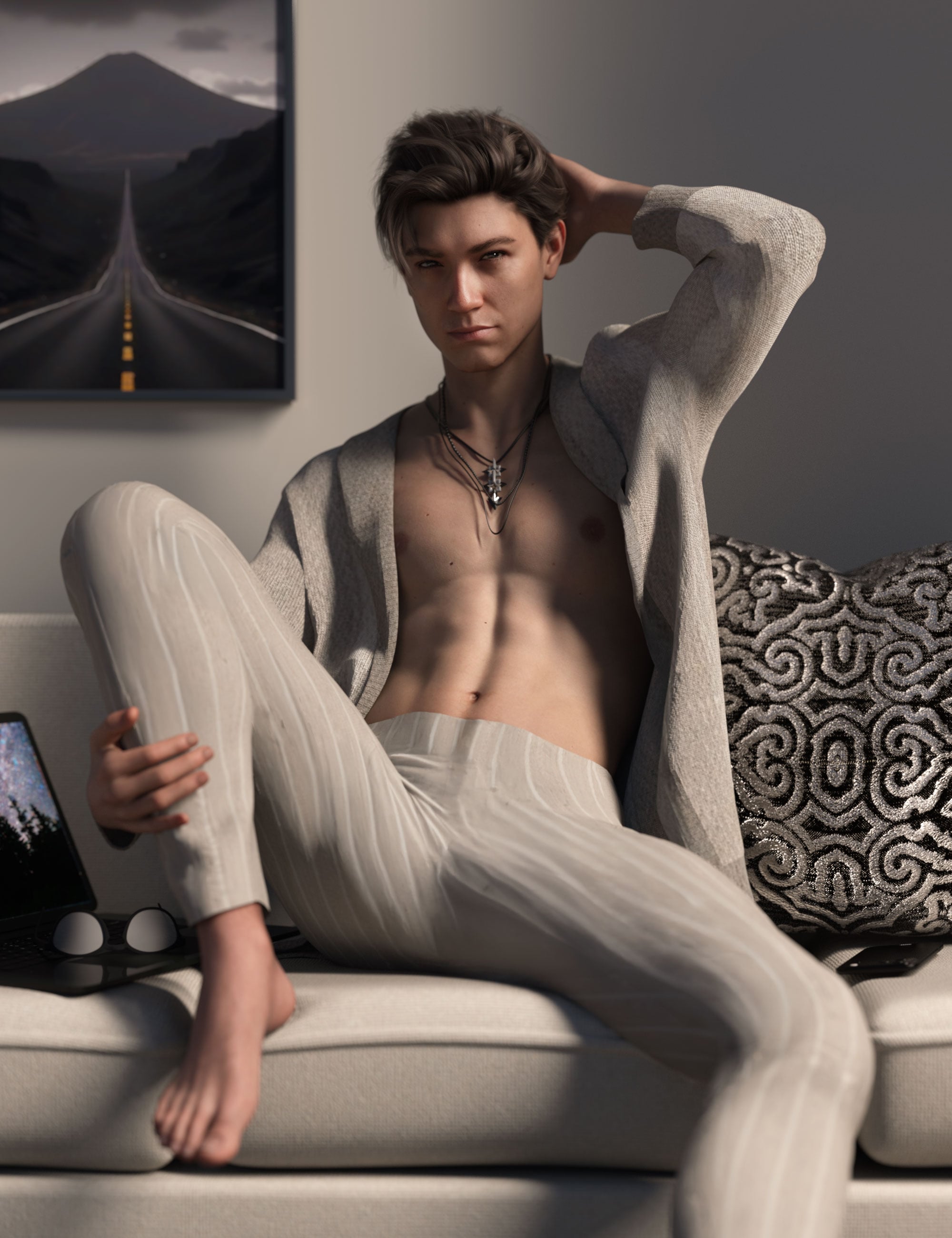 Bare Minimum Poses for Genesis 9 Masculine by: 3D SugarCosmoXpressionFriendship Studio, 3D Models by Daz 3D