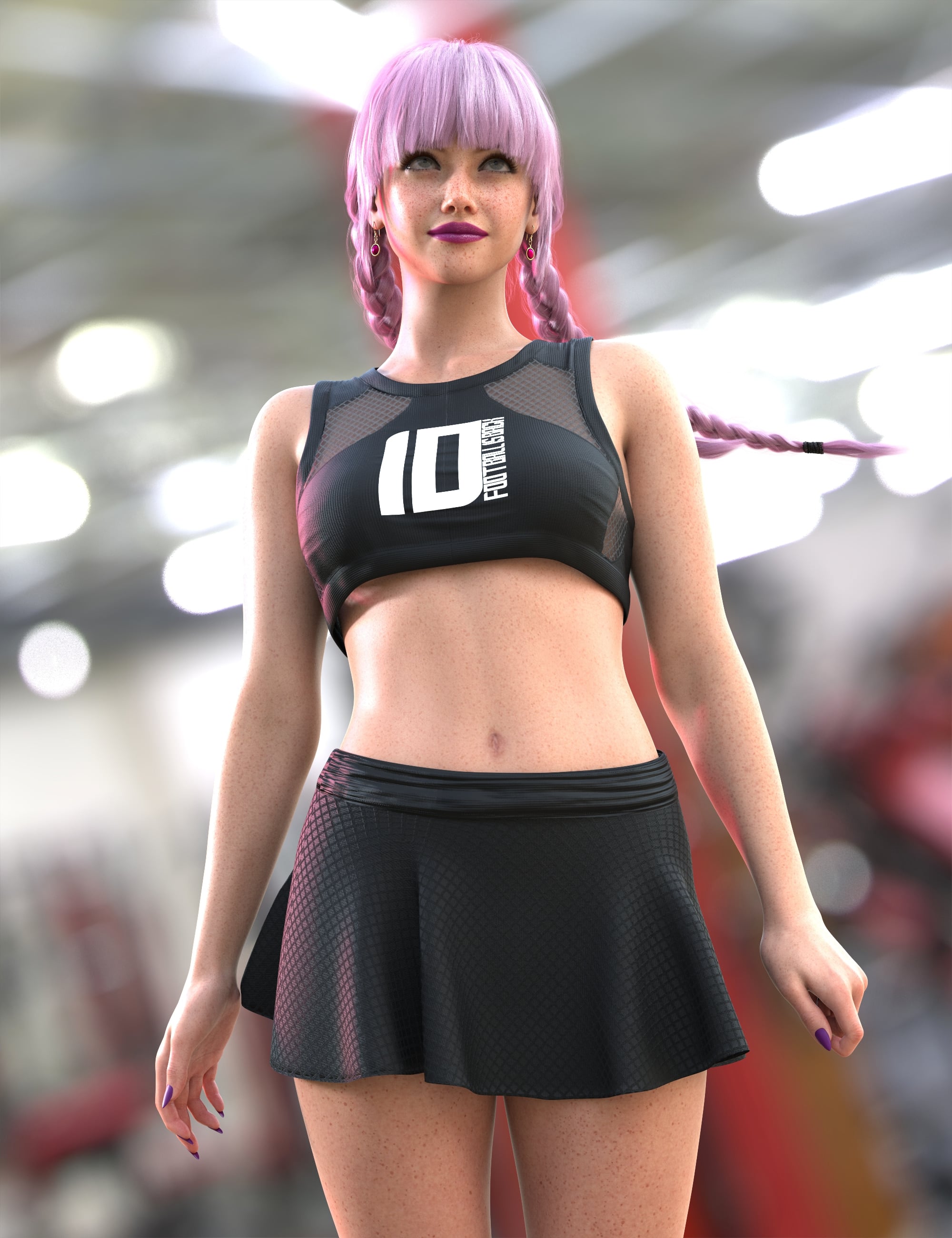 dForce Sporty Luxe Outfit for Genesis 9 by: Nelmi, 3D Models by Daz 3D