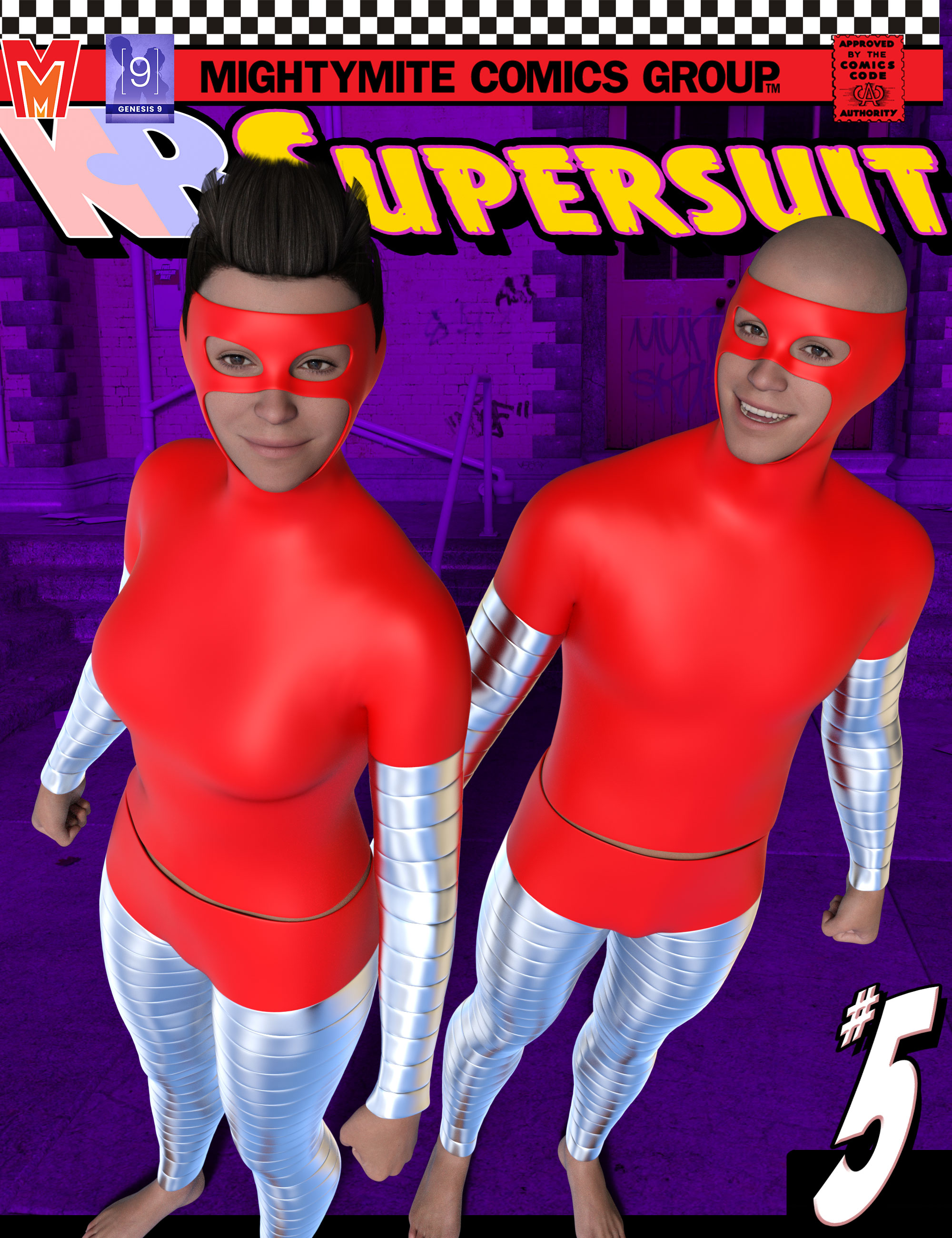 Supersuit 005 MMKBGenesis 9 by: MightyMite, 3D Models by Daz 3D