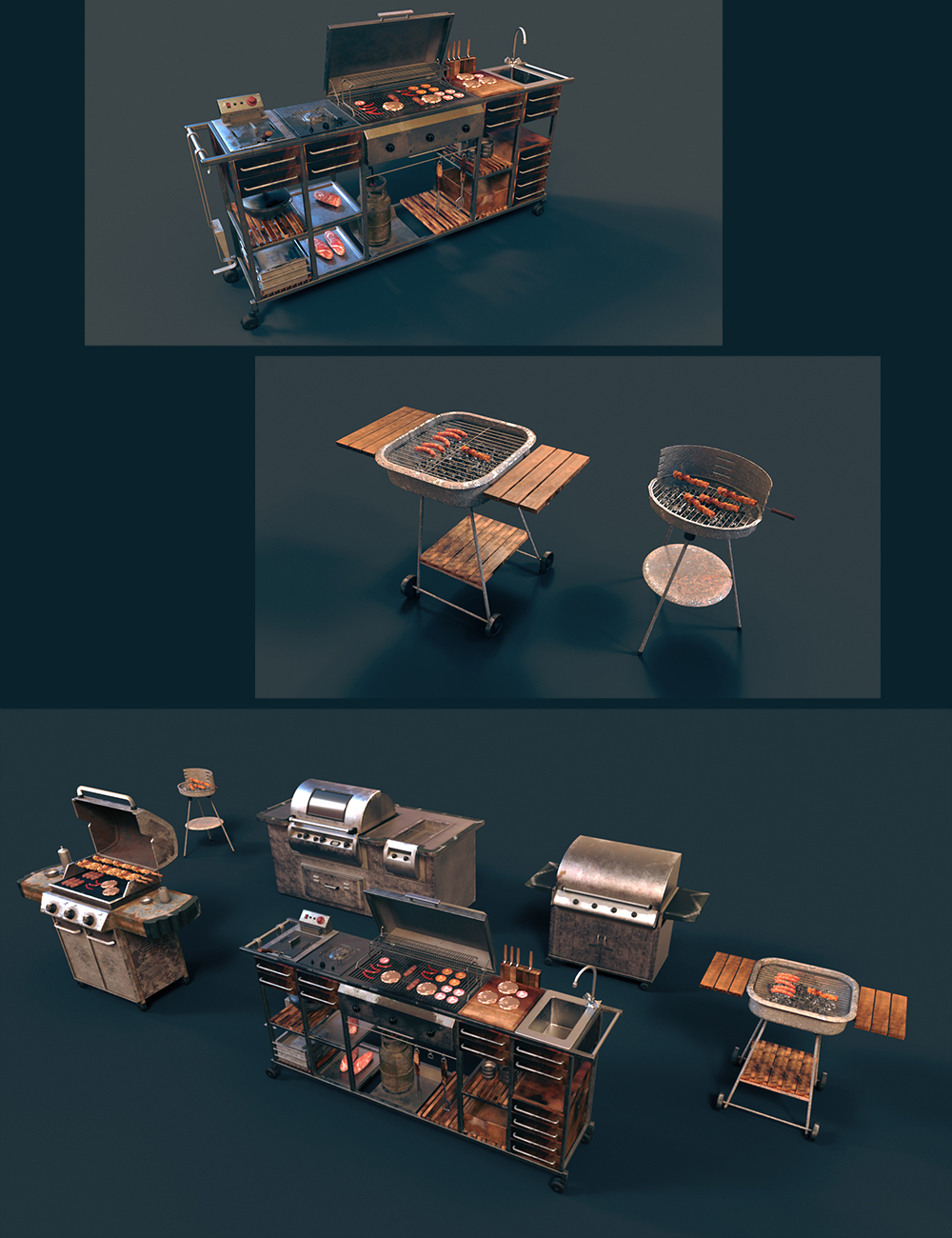 Polish BBQ Props Collection by: Polish, 3D Models by Daz 3D