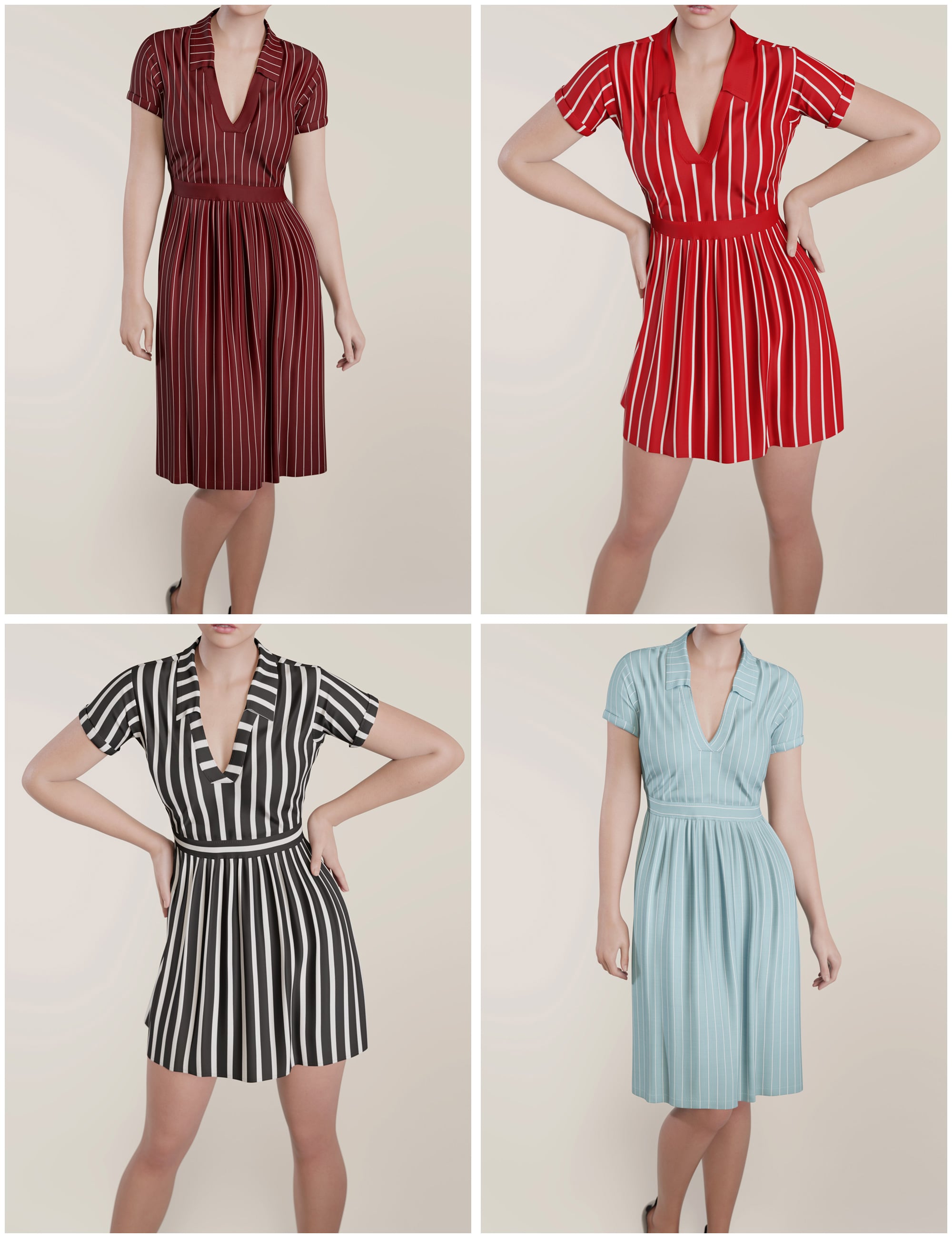 Textures Add-On for dForce Office Style Dress by: outoftouch, 3D Models by Daz 3D