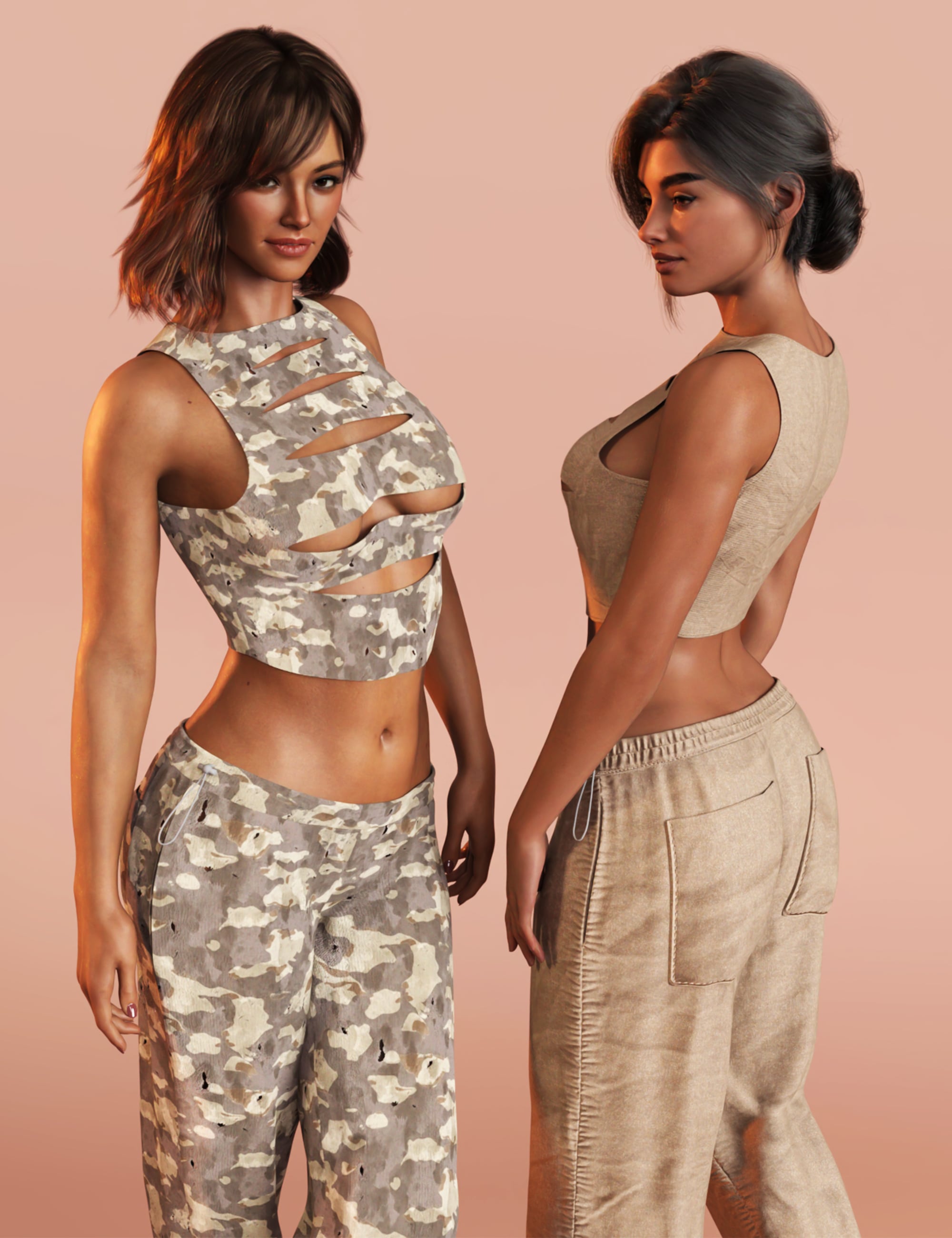 M8 dForce Combat Cut for Genesis 9 Textures Add-On by: Modu8, 3D Models by Daz 3D