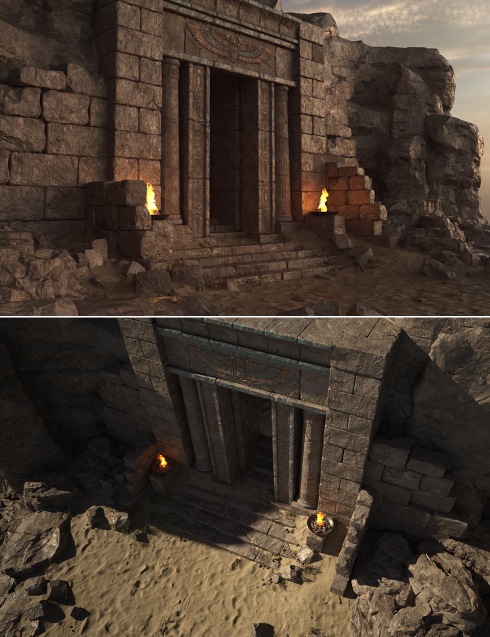Egyptian Gateway Ruins by: Stonemason, 3D Models by Daz 3D