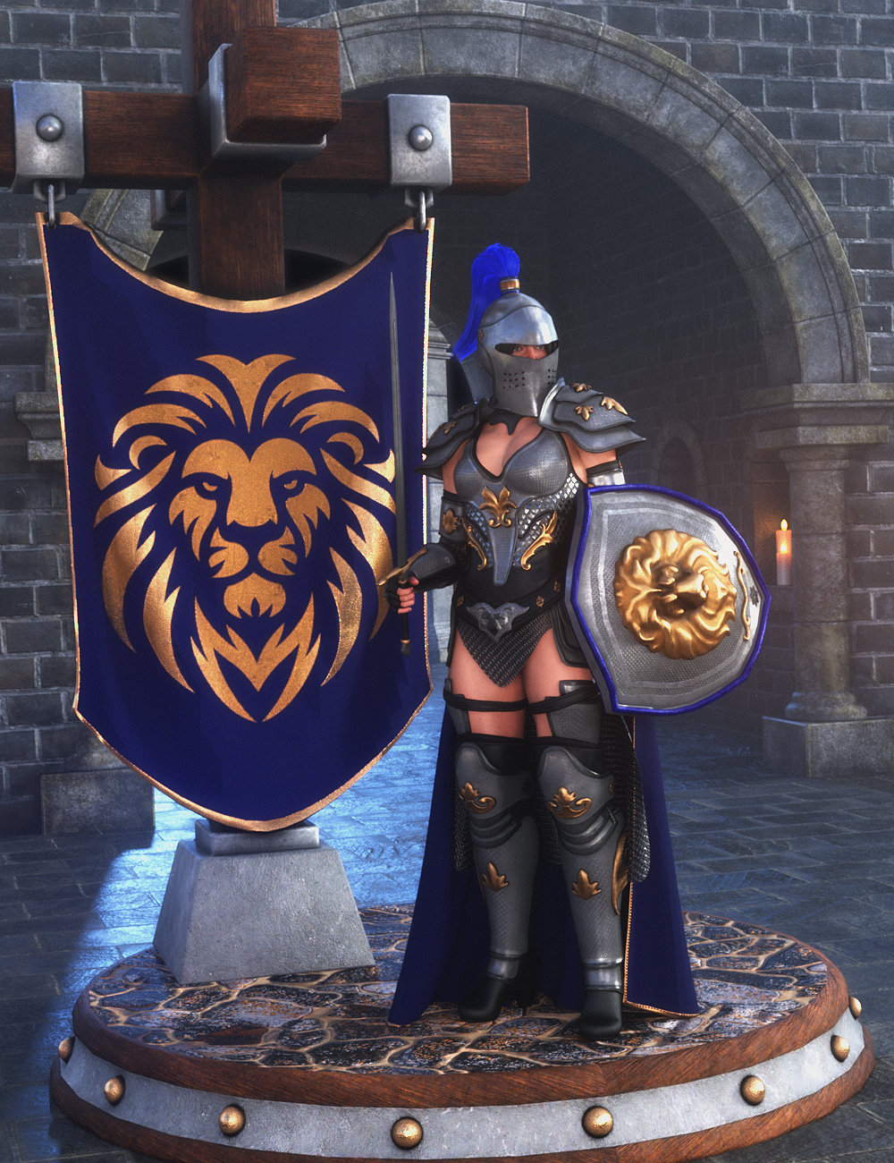 Stormguard Fantasy Armor AddOn for Genesis 9 by: Val3dartbiuzpharb, 3D Models by Daz 3D