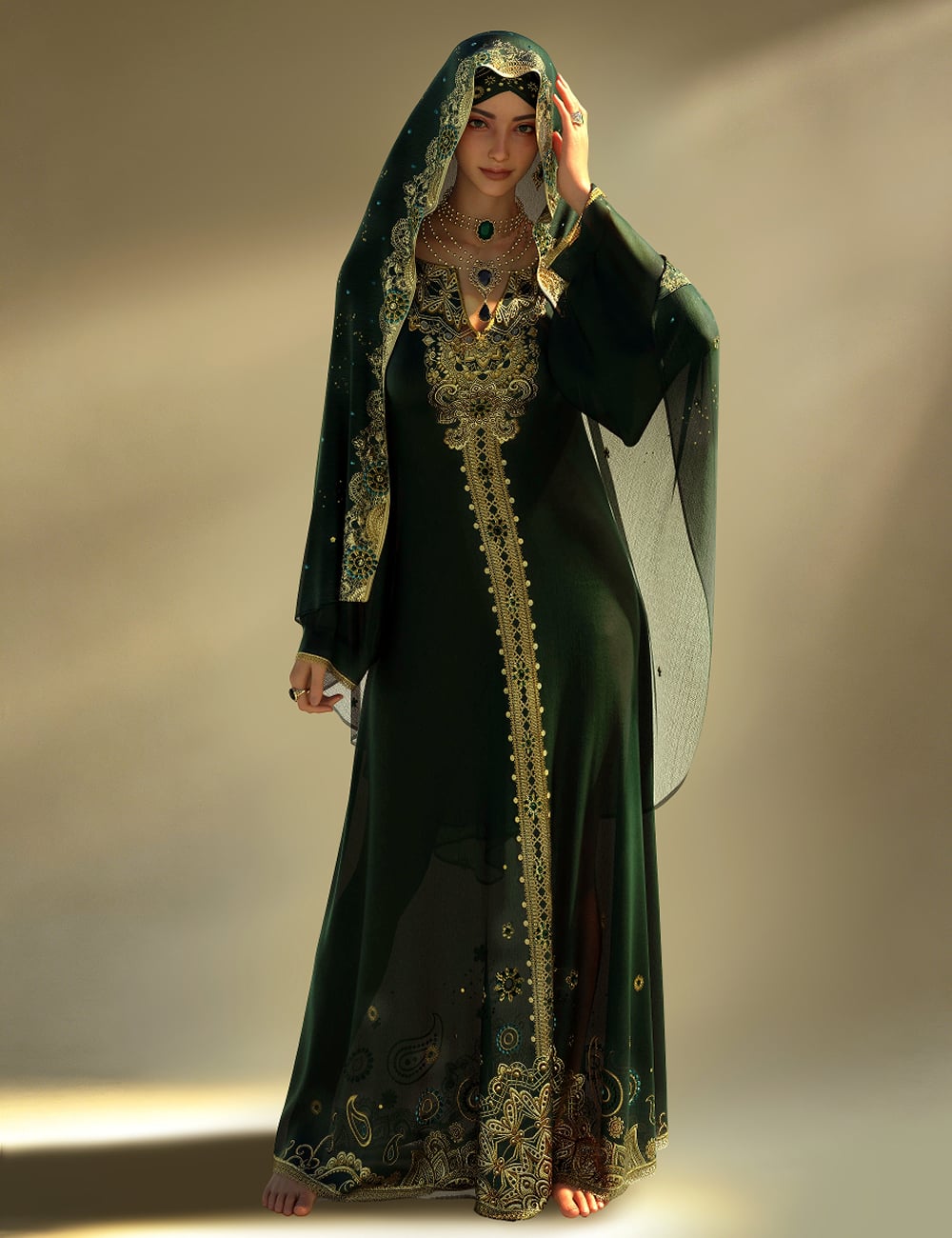 dForce Lala Emerald Sands Suit for Genesis 9 by: Lala-Rabbit, 3D Models by Daz 3D