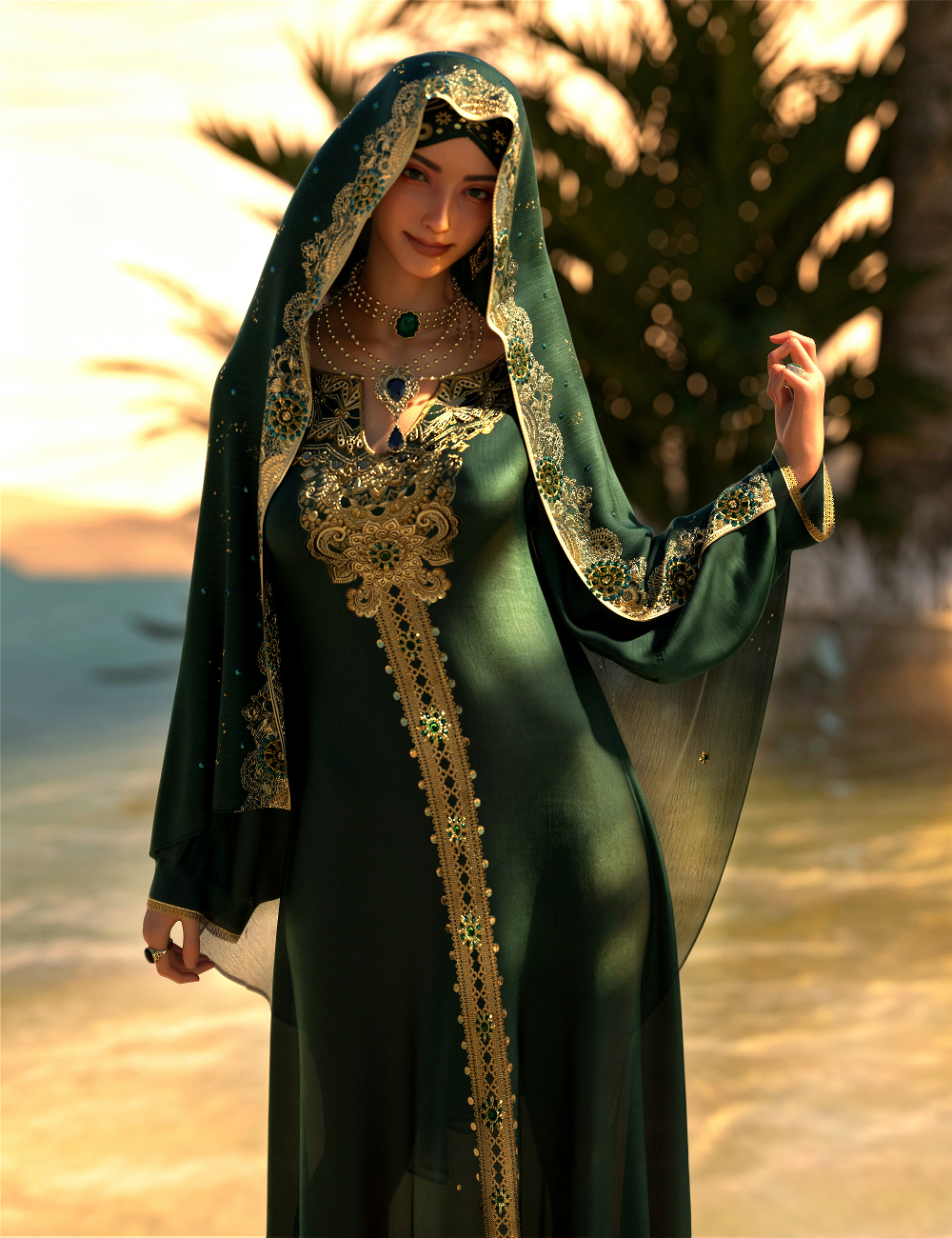 Lala Emerald Sands Bundle for Genesis 9 by: Lala-Rabbit, 3D Models by Daz 3D