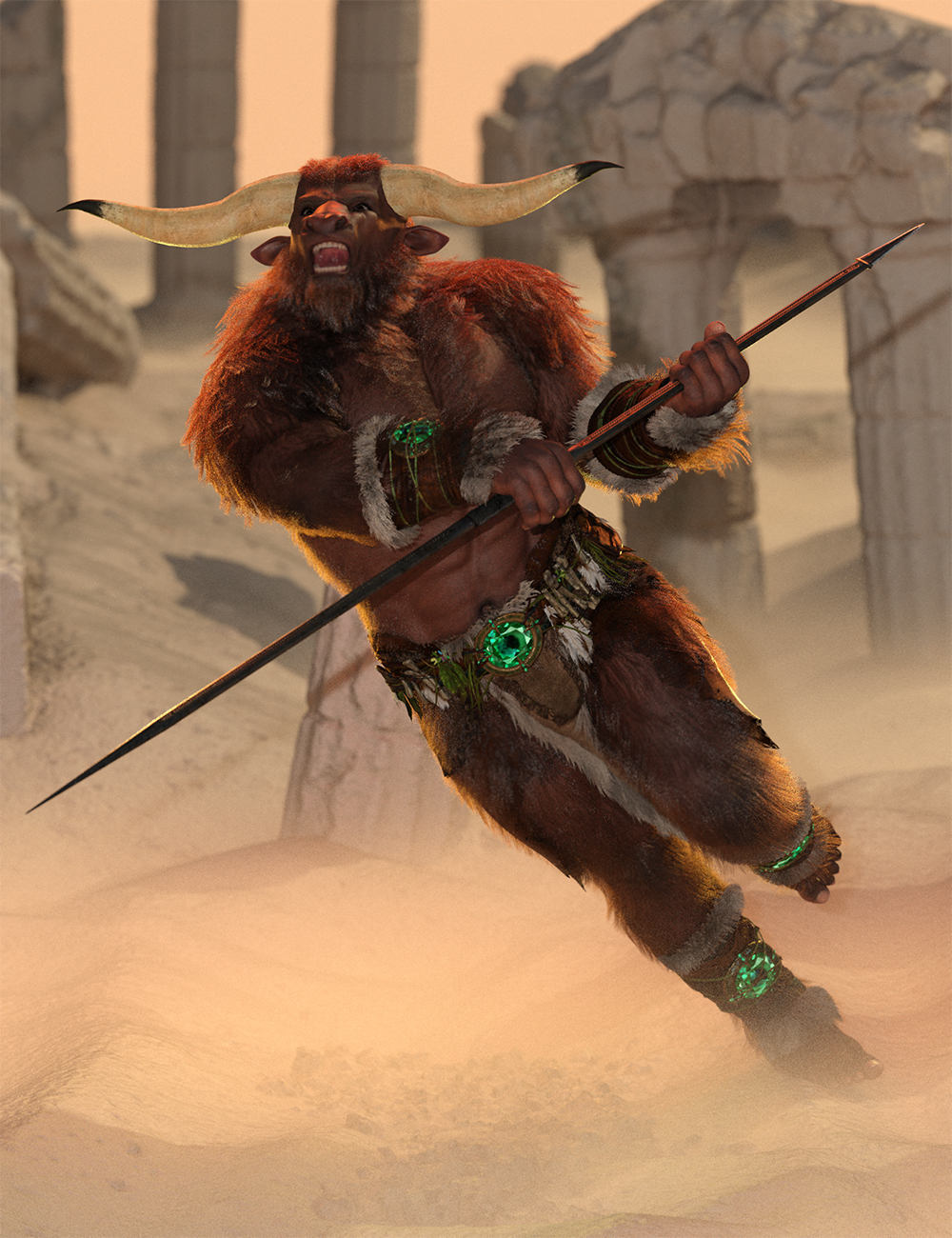 Minos Poses for Axel 9 Minotaur by: Ensary, 3D Models by Daz 3D