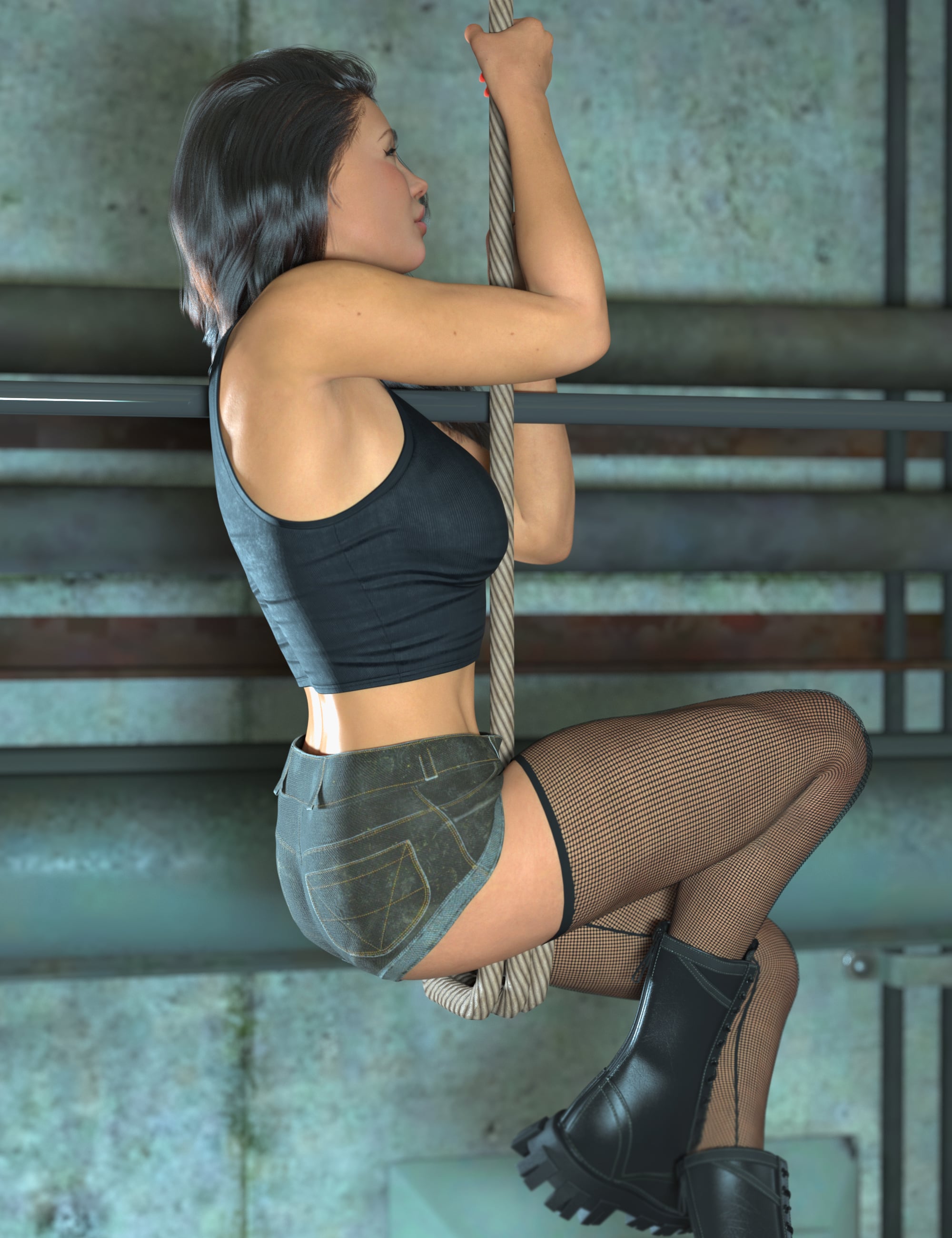Z Pose Library Hanging and Climbing Mega Set for Genesis 9 and 8 Female by: Zeddicuss, 3D Models by Daz 3D