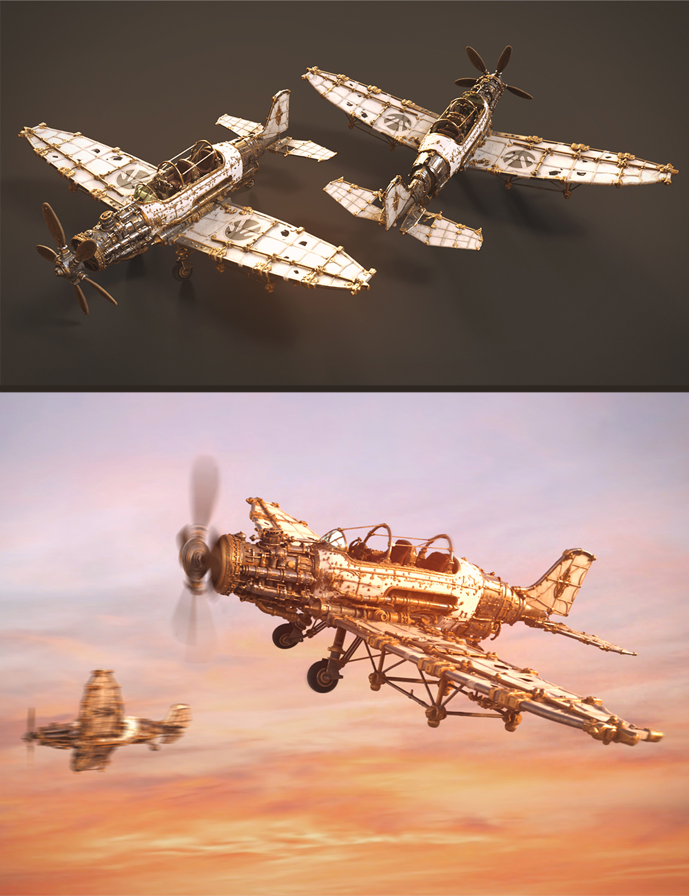 Polish Steampunk Plane by: Polish, 3D Models by Daz 3D