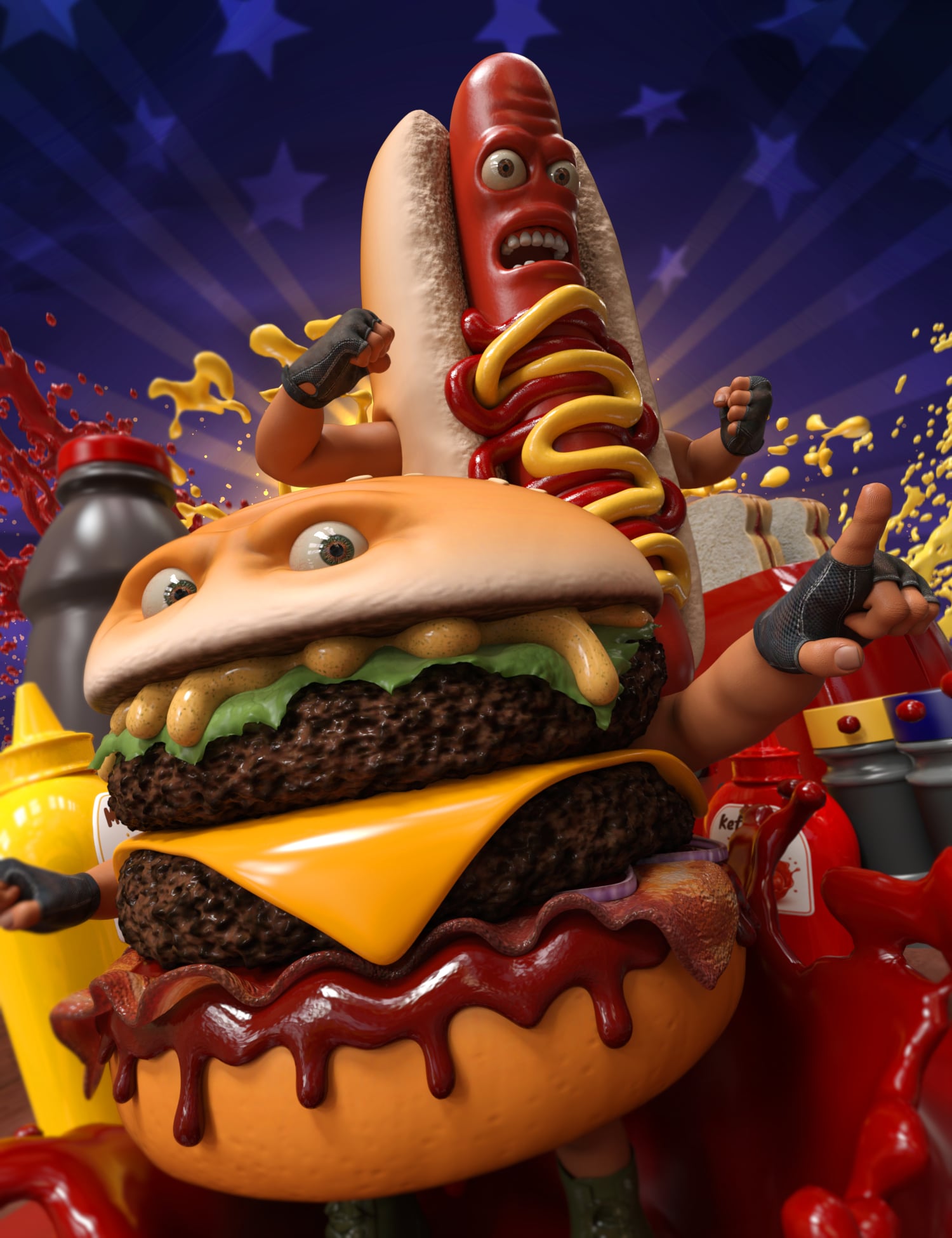 Fool Foods for Genesis 9 by: Mechasar, 3D Models by Daz 3D