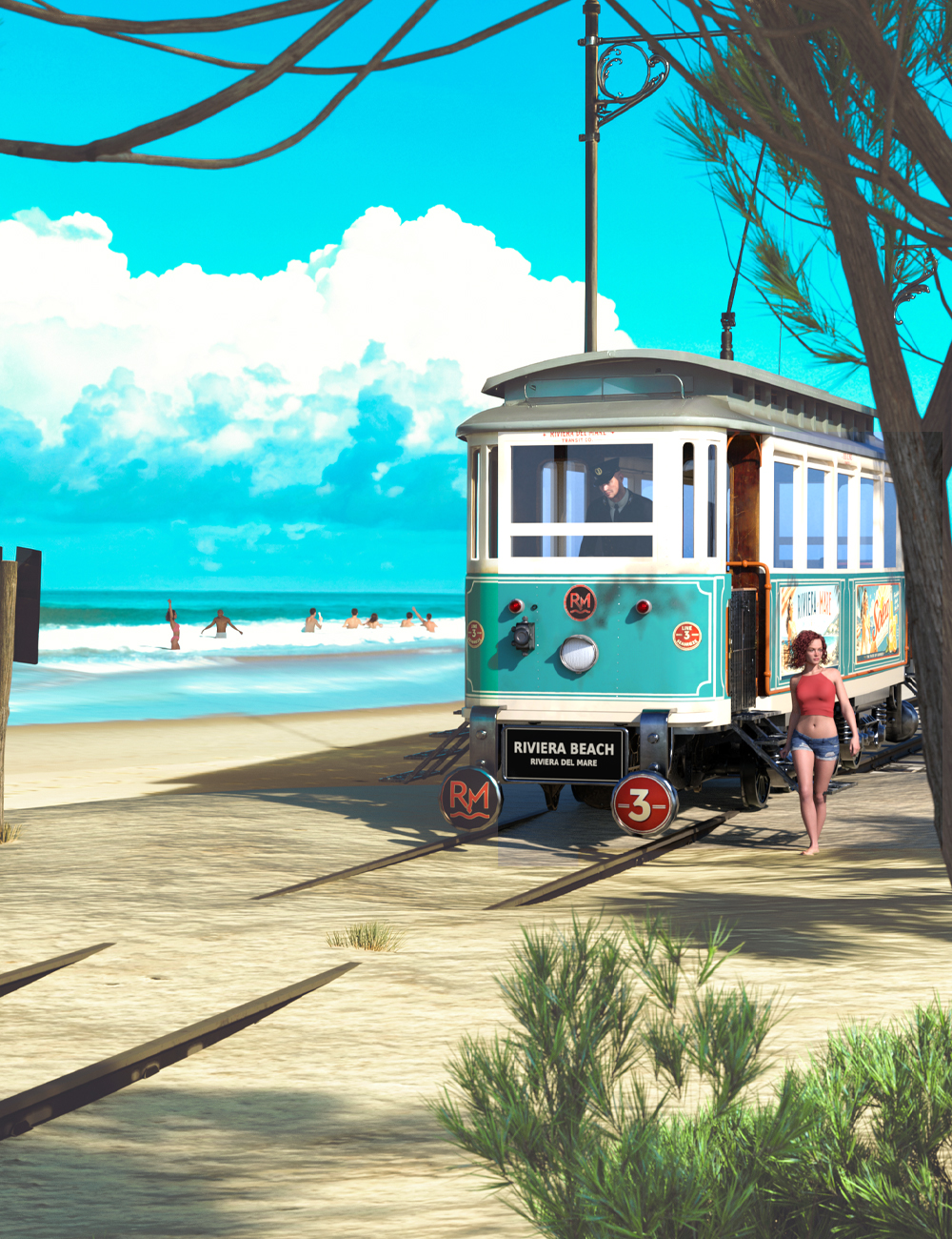Seabreeze Coastal Tram by: Ansiko, 3D Models by Daz 3D