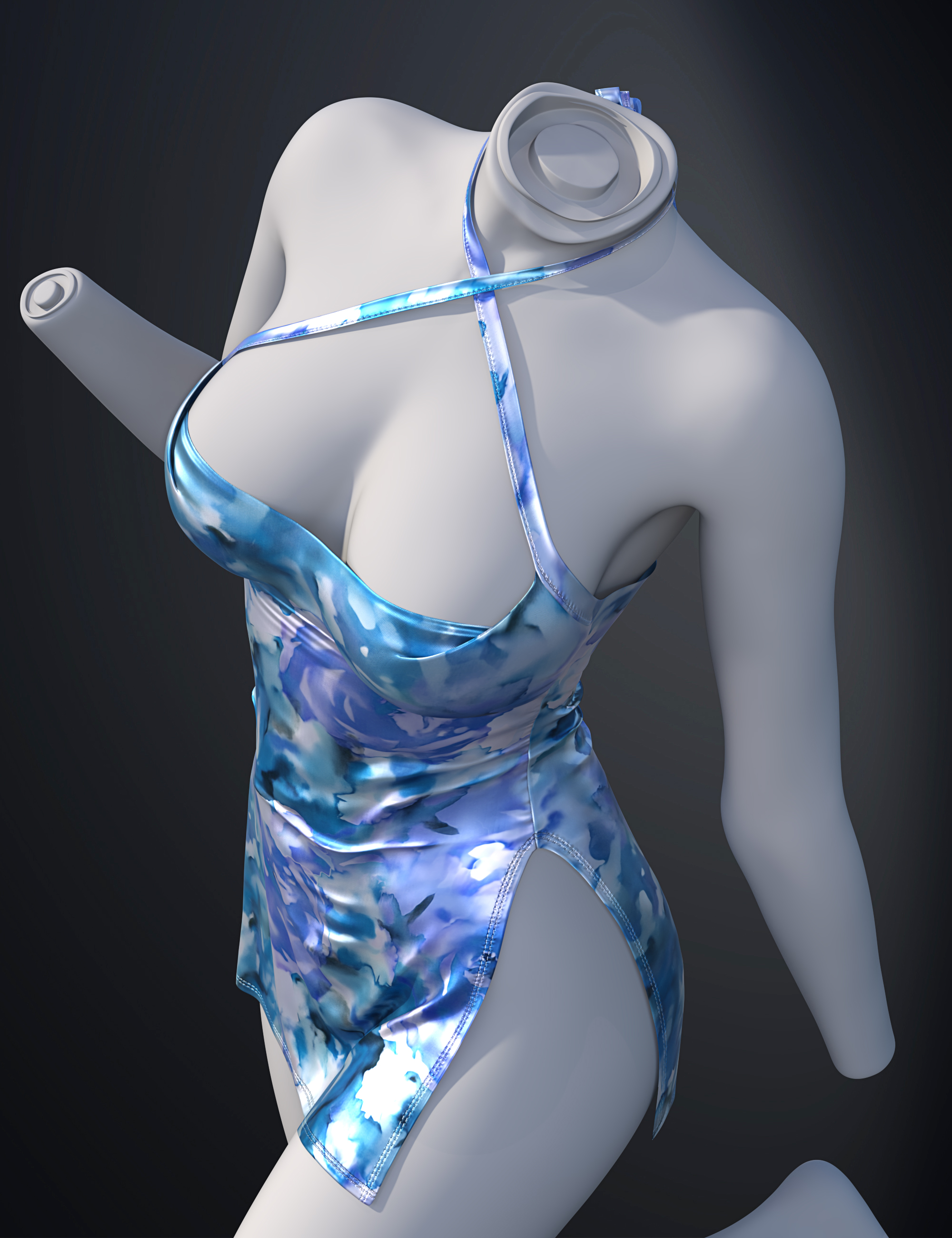 dForce SU Crossed Sling Dress for Genesis 9 by: Sue Yee, 3D Models by Daz 3D