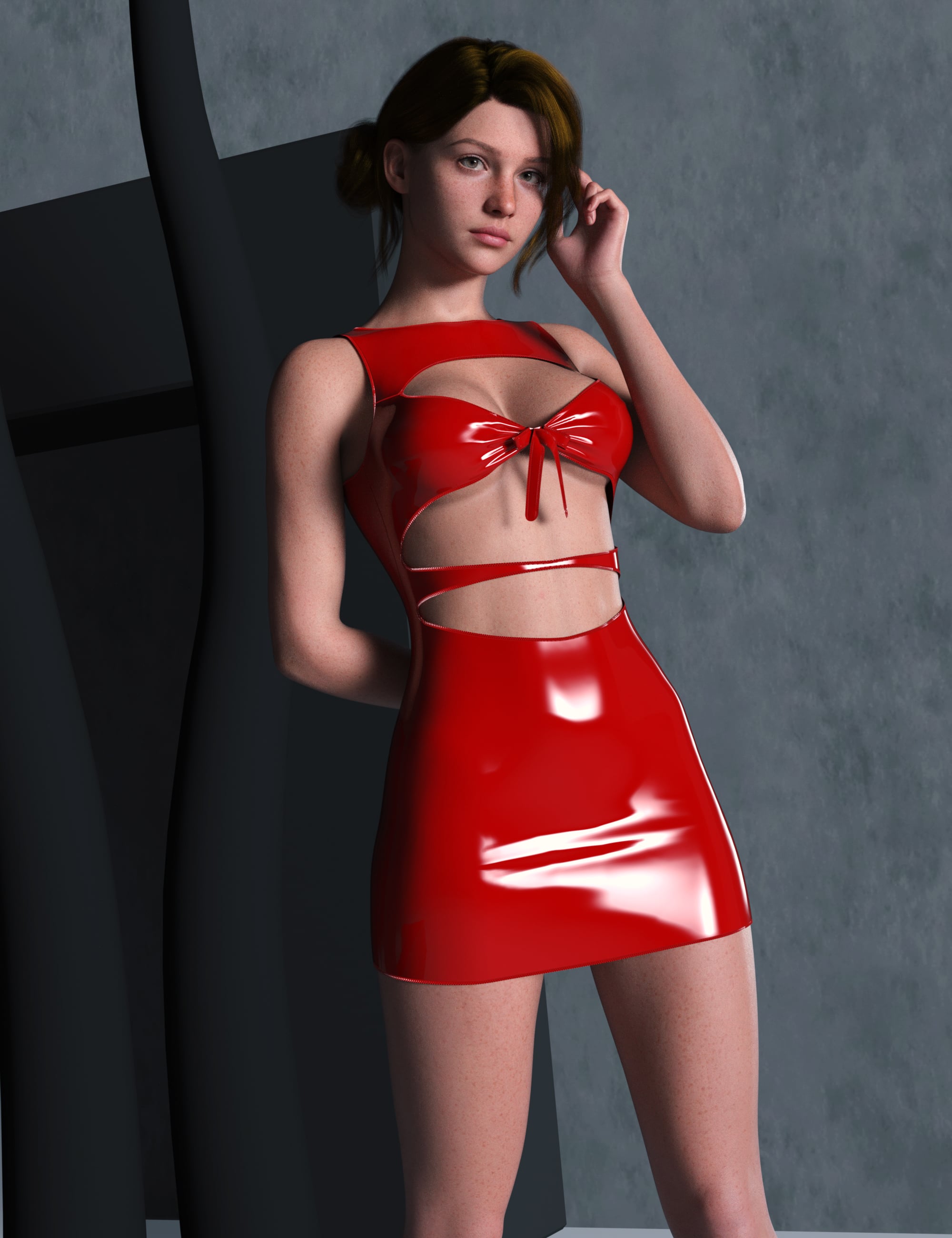 dForce RQL Midnight Curve Dress for Genesis 9 by: StudioRQL, 3D Models by Daz 3D