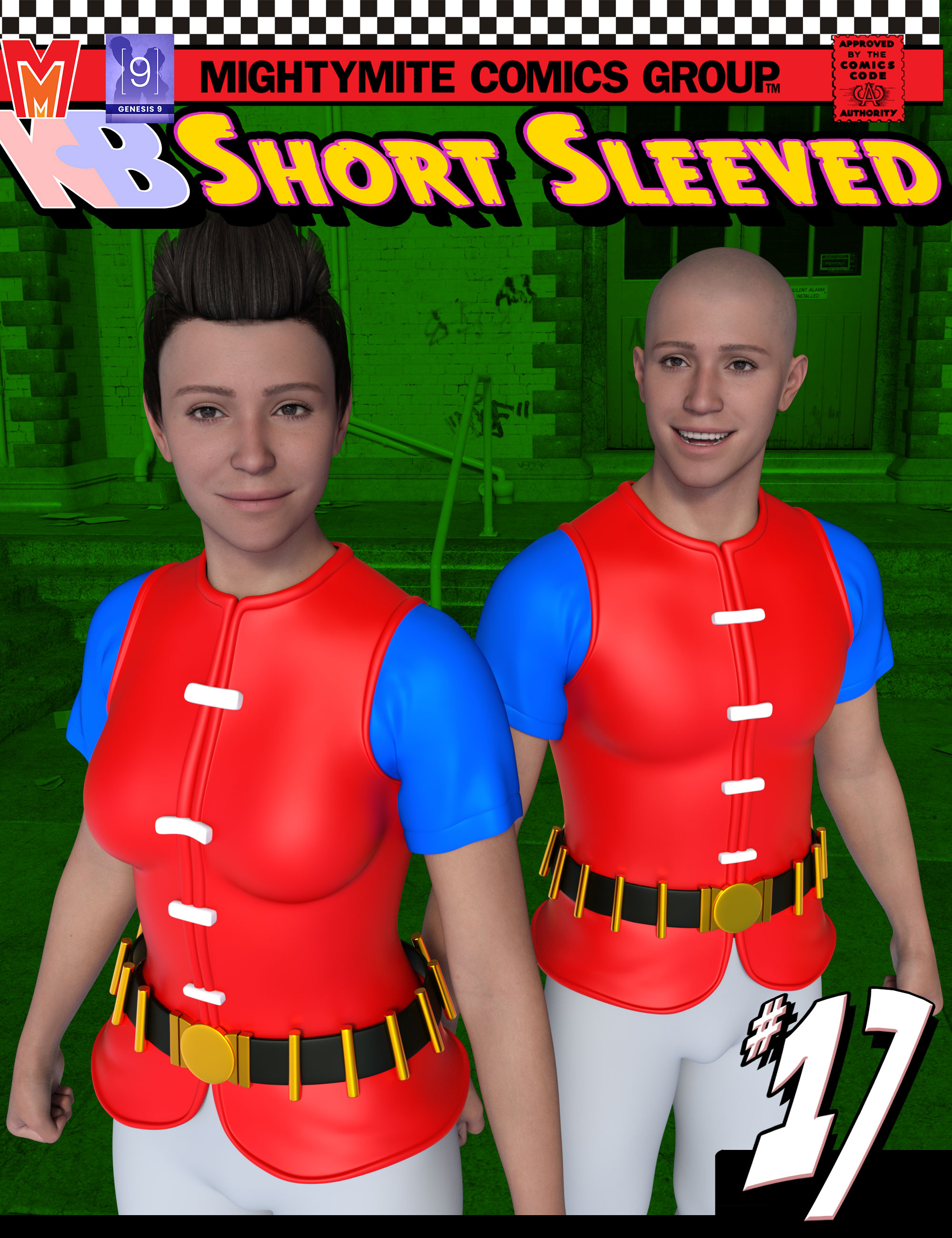 Short Sleeved 017 MMKBGenesis 9 by: MightyMite, 3D Models by Daz 3D