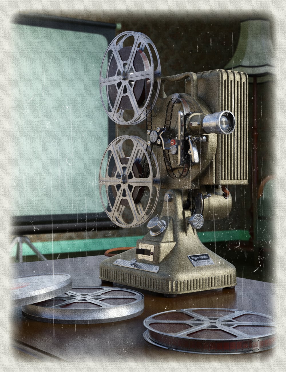 Classic Film Projector Set by: hypnagogia, 3D Models by Daz 3D