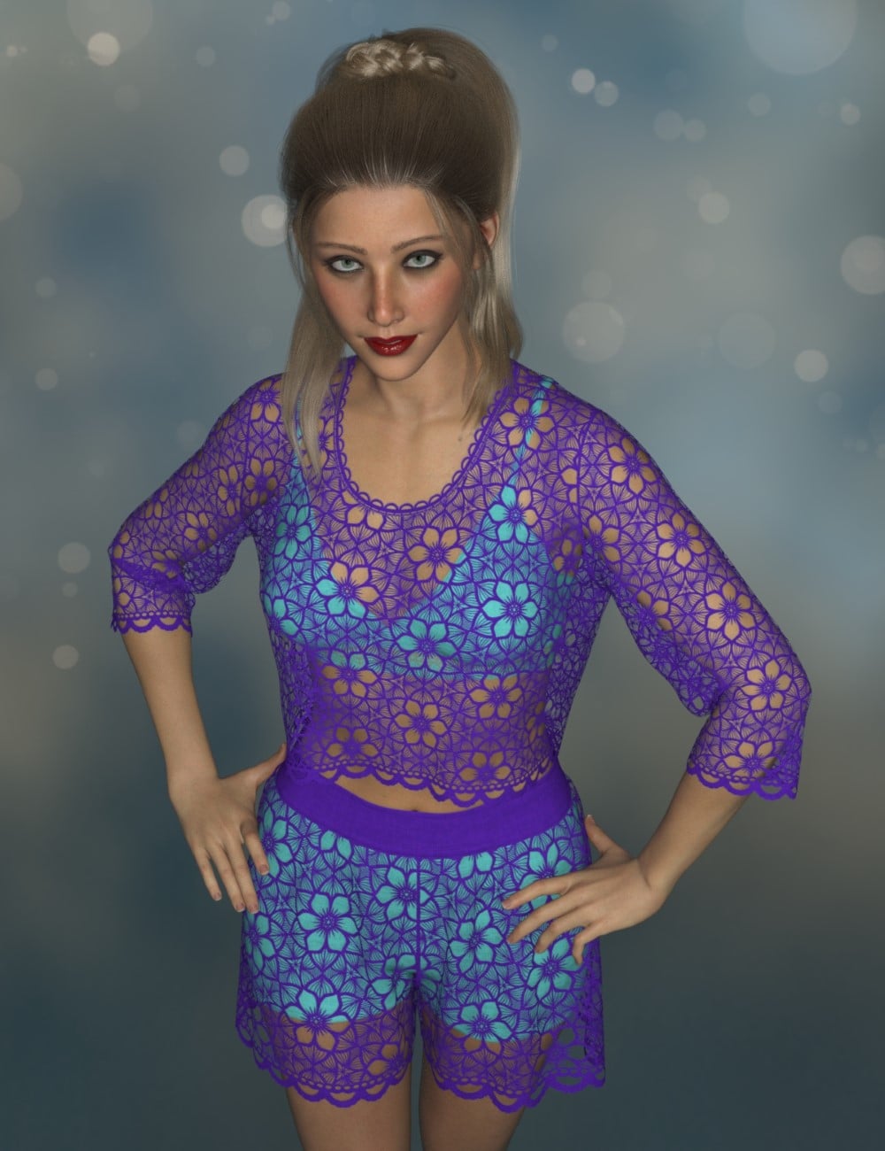 dForce Lacey Outfit For Genesis 9 by: PandyGirl, 3D Models by Daz 3D