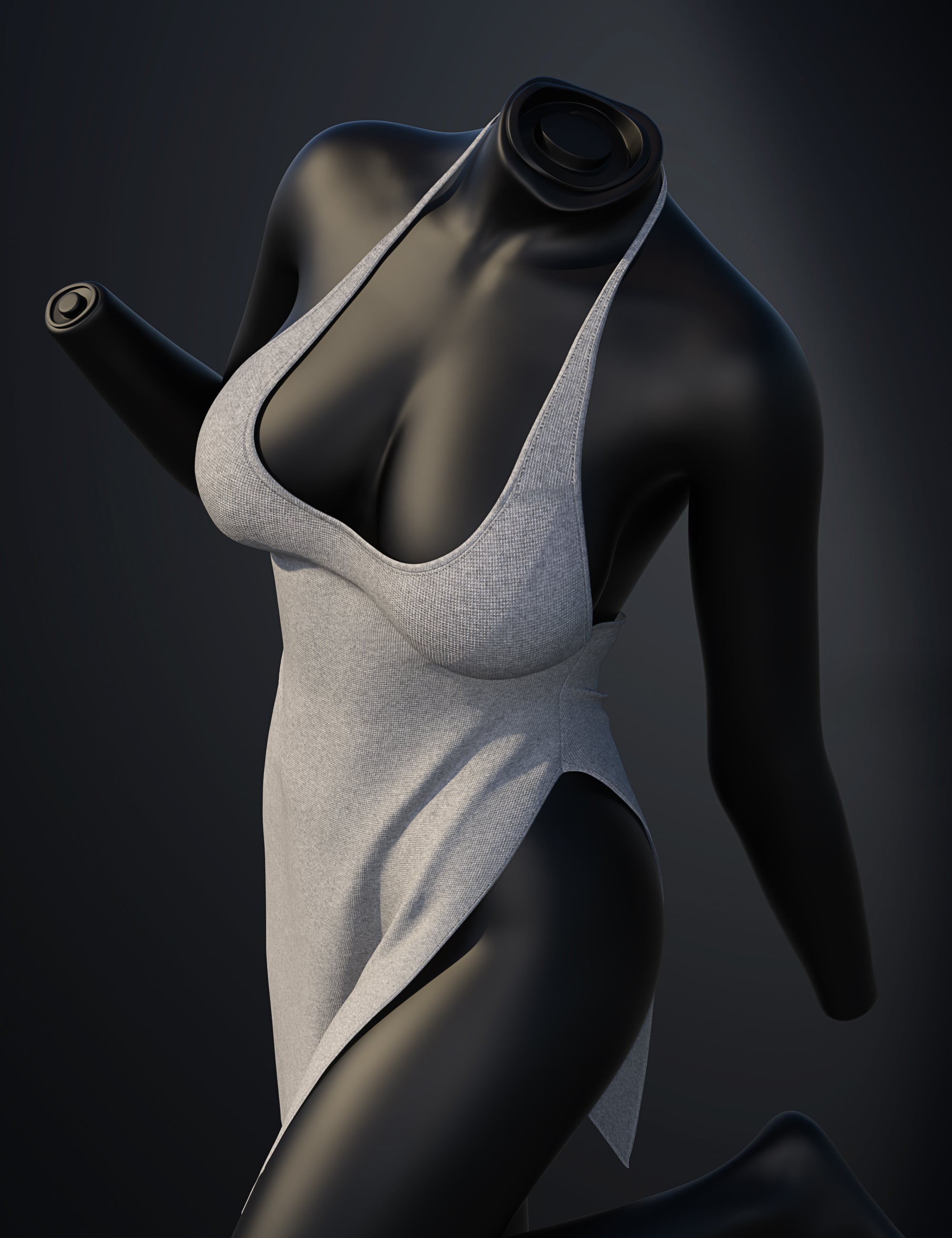 dForce SU Sexy Slit Dress for Genesis 9 by: Sue Yee, 3D Models by Daz 3D