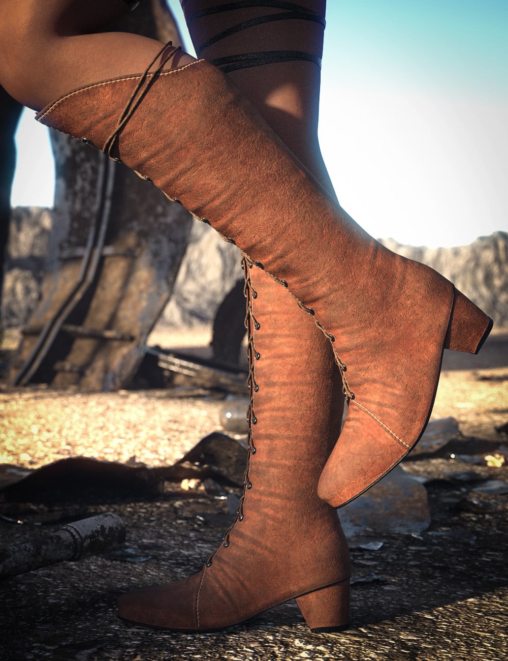 CB Narel Boots for Genesis 9, 8 and 8.1 by: CynderBlue, 3D Models by Daz 3D