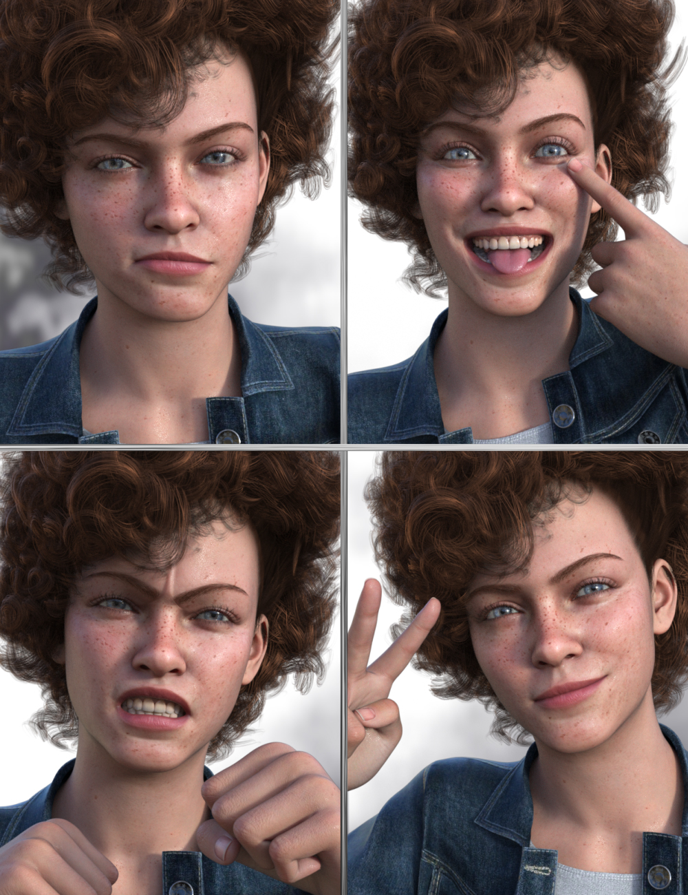 JW Good Times Expressions for Robin 9 by: JWolf, 3D Models by Daz 3D
