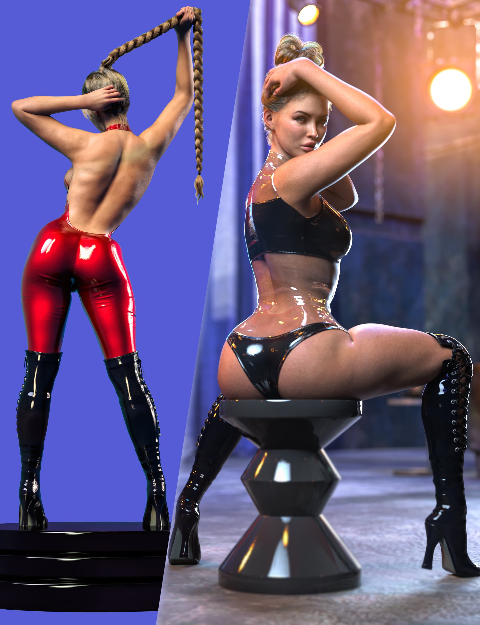 Z Glute Works Shapes and Poses Mega Set for Genesis 9 and 8 Female by: Zeddicuss, 3D Models by Daz 3D