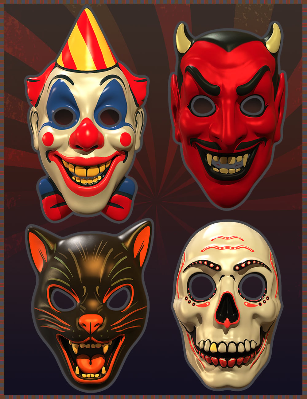 HH Masks by: The AntFarm, 3D Models by Daz 3D