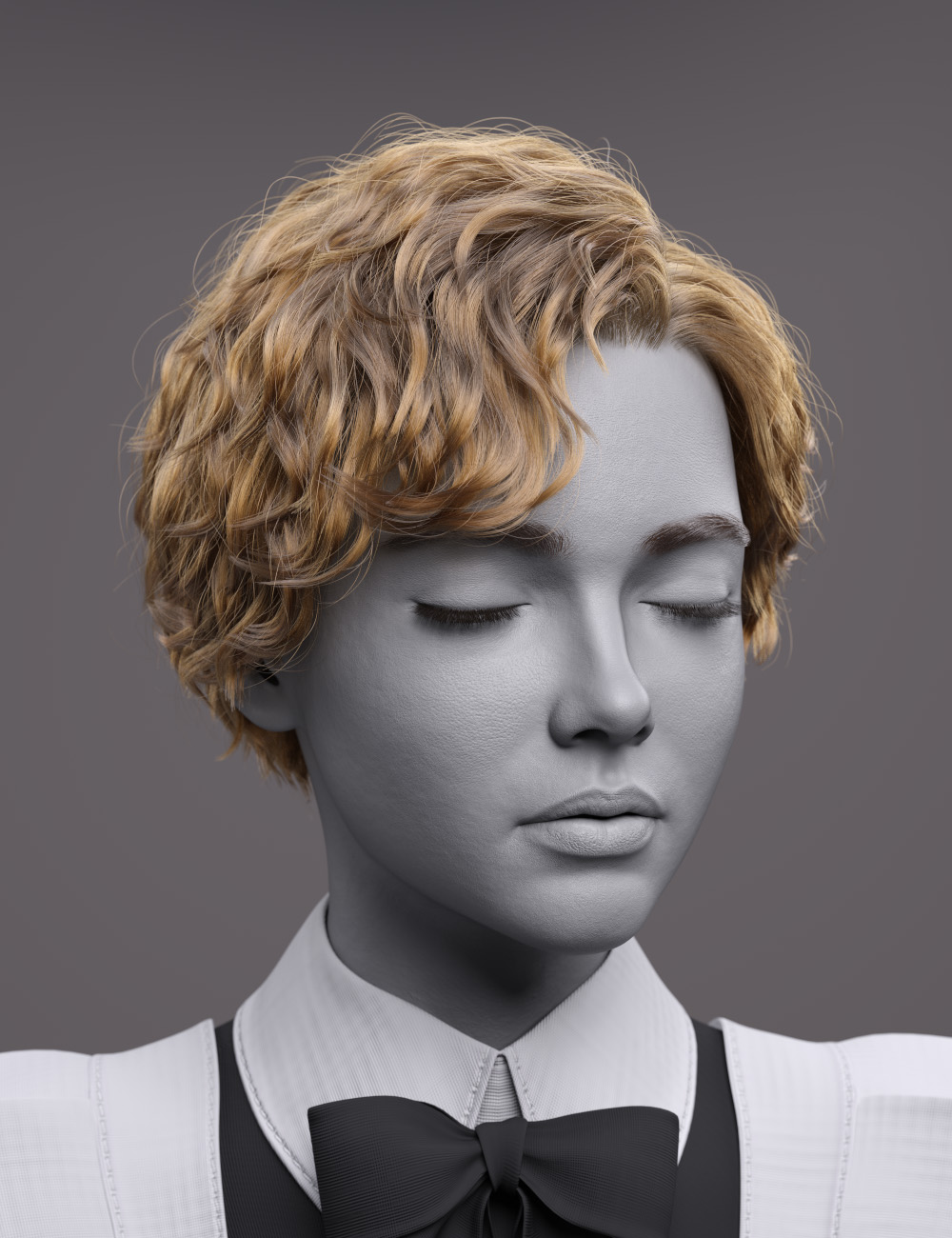 dForce FV Curly Wayward Hair for Genesis 9 by: ForlornVoid, 3D Models by Daz 3D