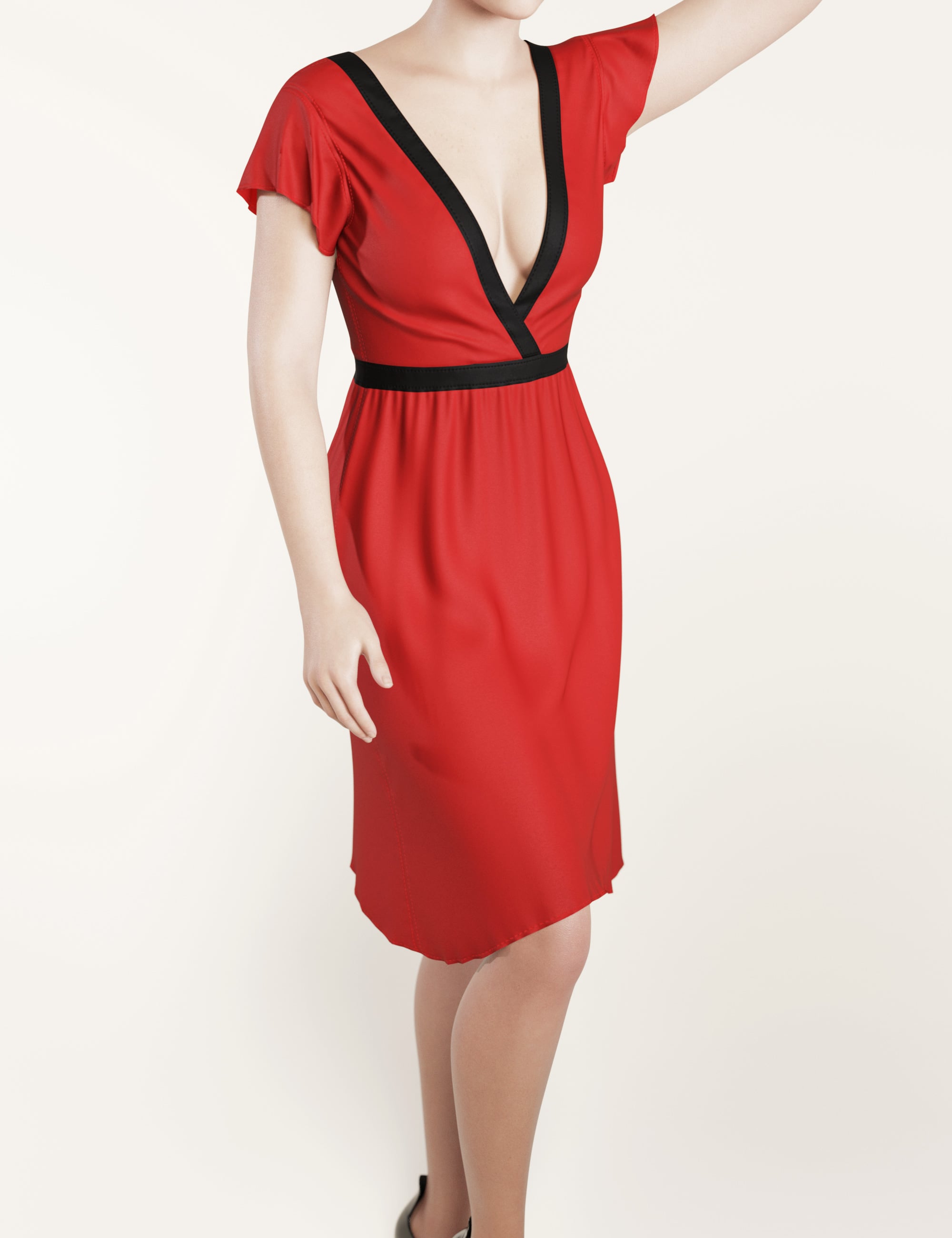 dForce Sophisticated Summer Dress for Genesis 9 by: outoftouch, 3D Models by Daz 3D