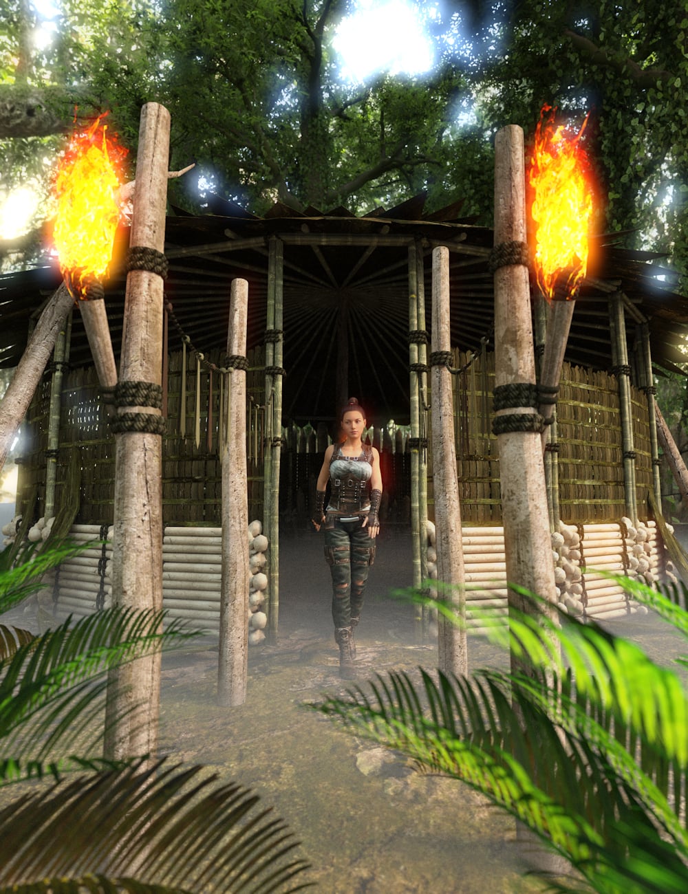 Jungle Shaman Huts 2 by: Enterables, 3D Models by Daz 3D