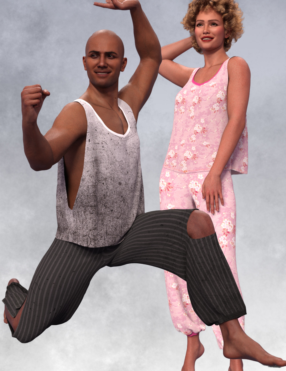 DNA Alec Unisex dForce Sweats Set for Genesis 9 by: Donnena, 3D Models by Daz 3D