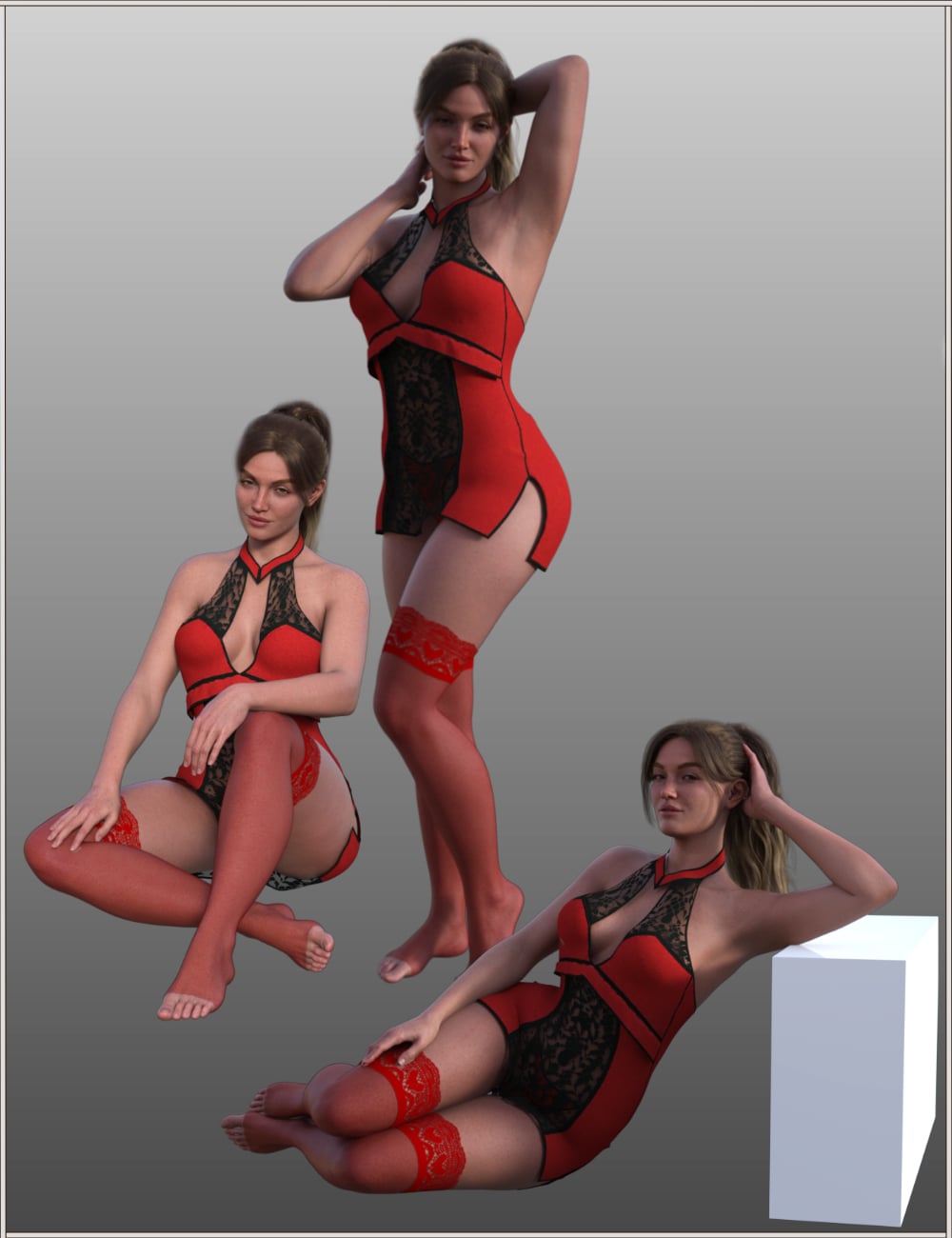 FG Romantic Bedroom Poses for Genesis 9 Feminine by: IronmanFugazi1968, 3D Models by Daz 3D