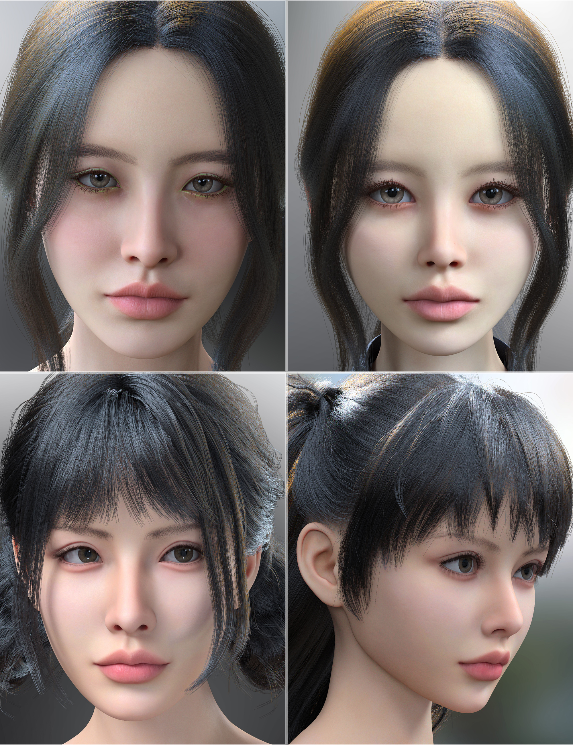 Vo Lox and Young, and Vo Bexi and Young HD for Genesis 9 Character Bundle by: VOOTW, 3D Models by Daz 3D