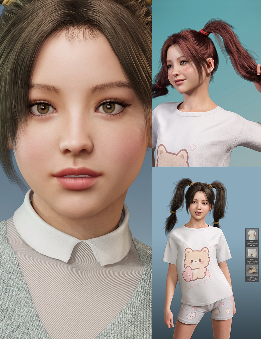 MB Shamari HD for Genesis 9 Bundle by: Magic Brush, 3D Models by Daz 3D