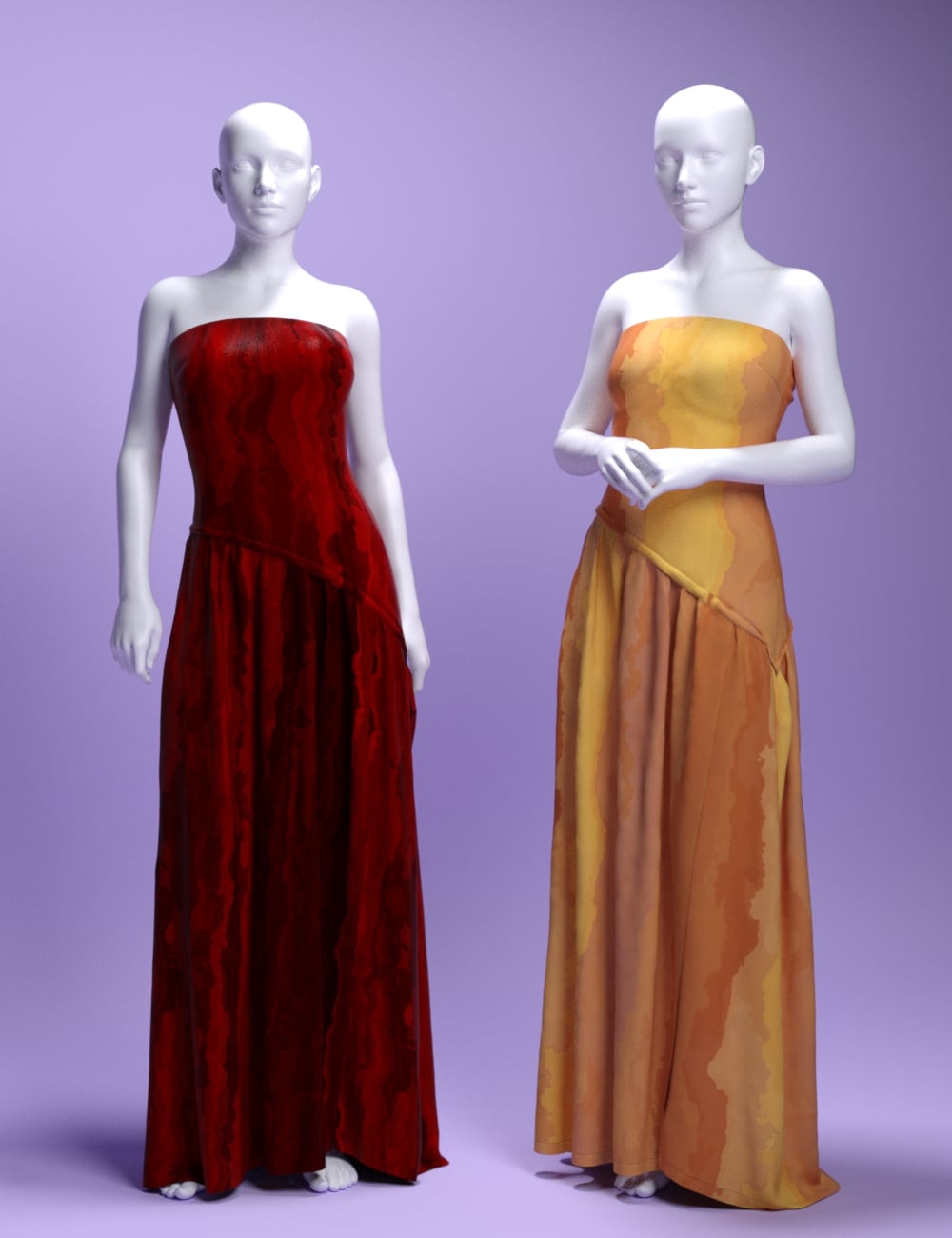 MS dForce Elegant Silhouette Dress for Genesis 9 and 8 Female by: MavisSky, 3D Models by Daz 3D