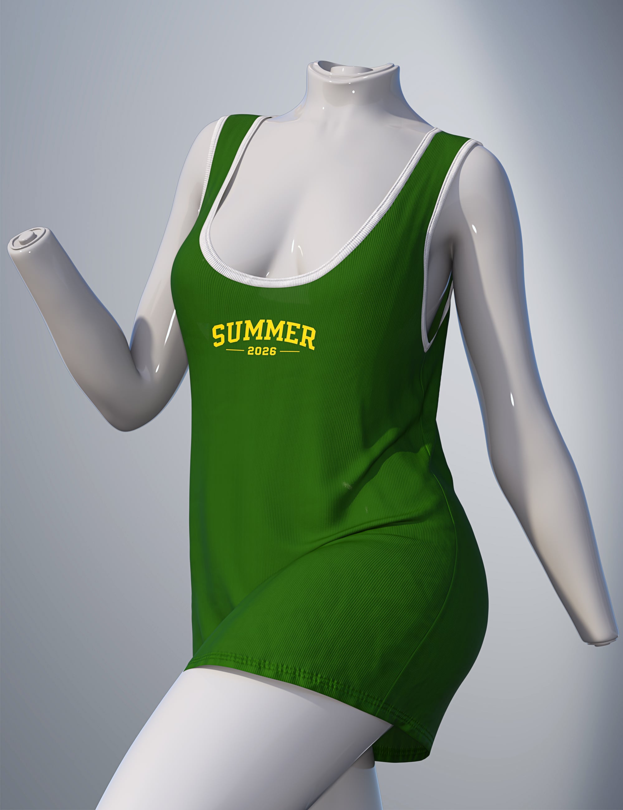 dForce SU Summer Tank for Genesis 9 by: Sue Yee, 3D Models by Daz 3D